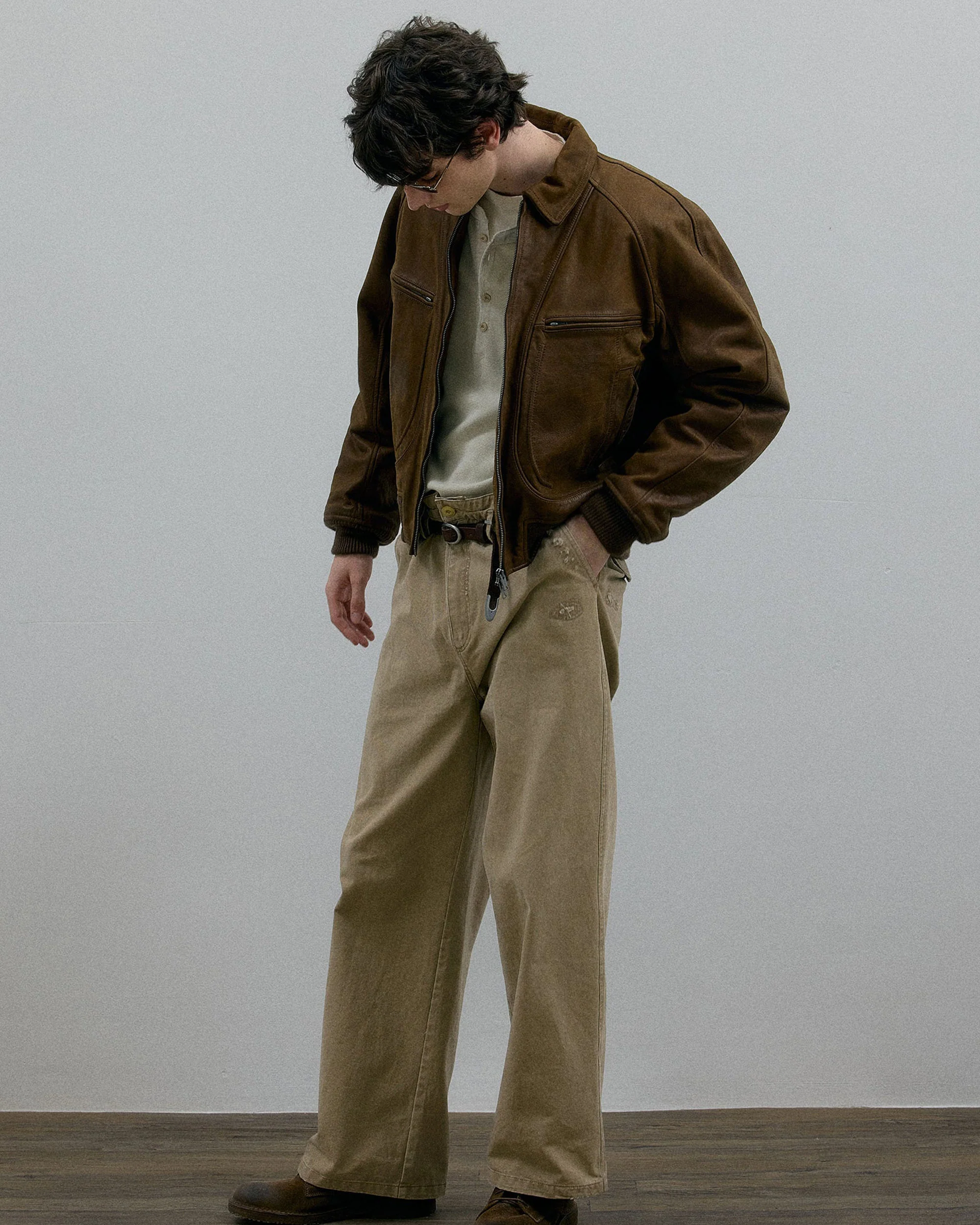 011 - Moccasin Memory Faded A-2 Leather Jacket - Image 16