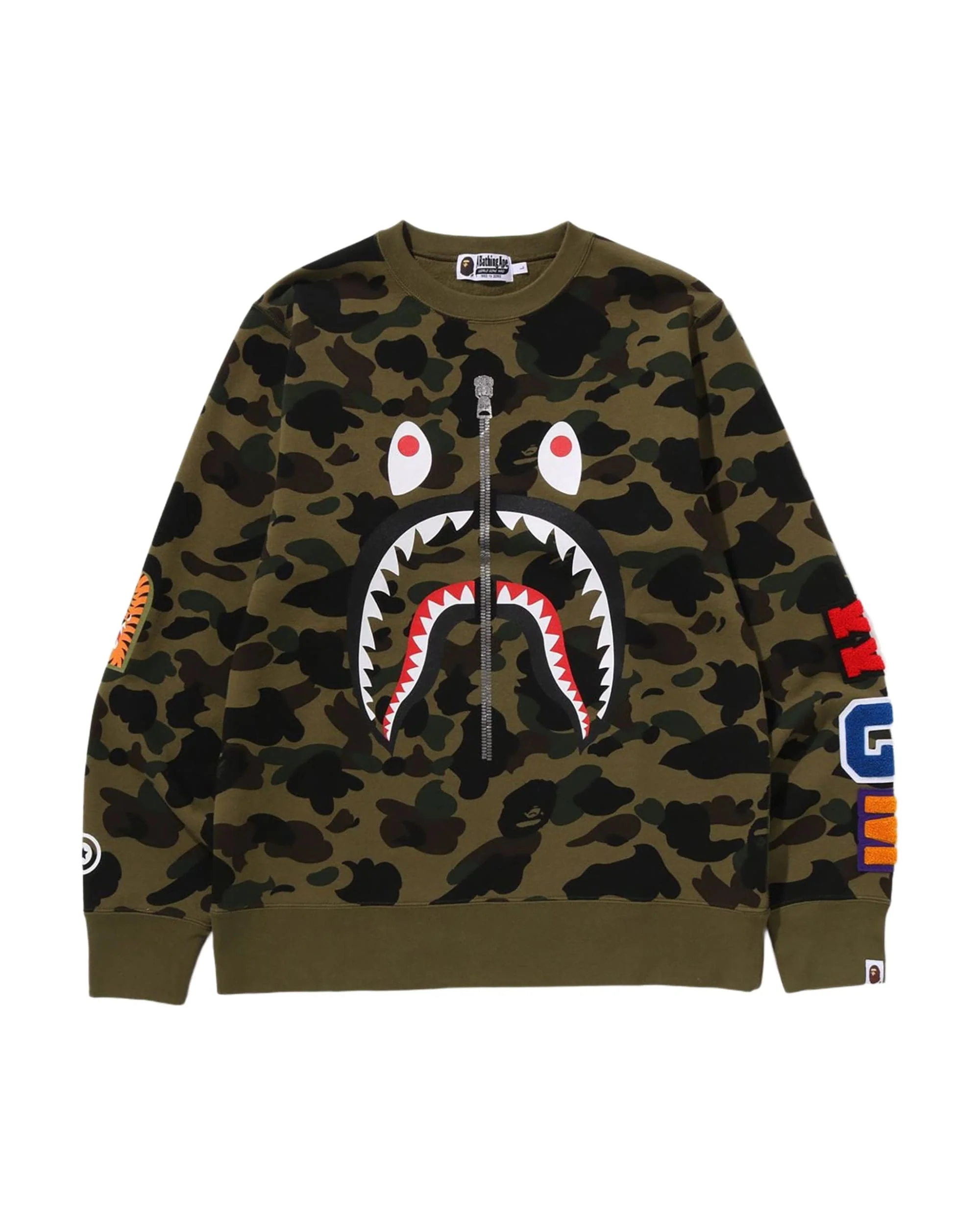 1ST CAMO SHARK CREWNECK SWEATSHIRT MENS