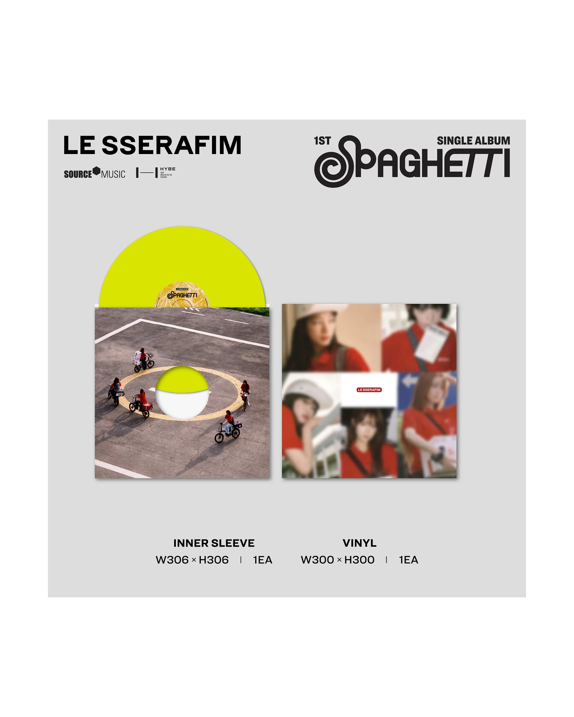 1st Single Album "SPAGHETTI" Vinyl [Neon Yellow] - Image 2