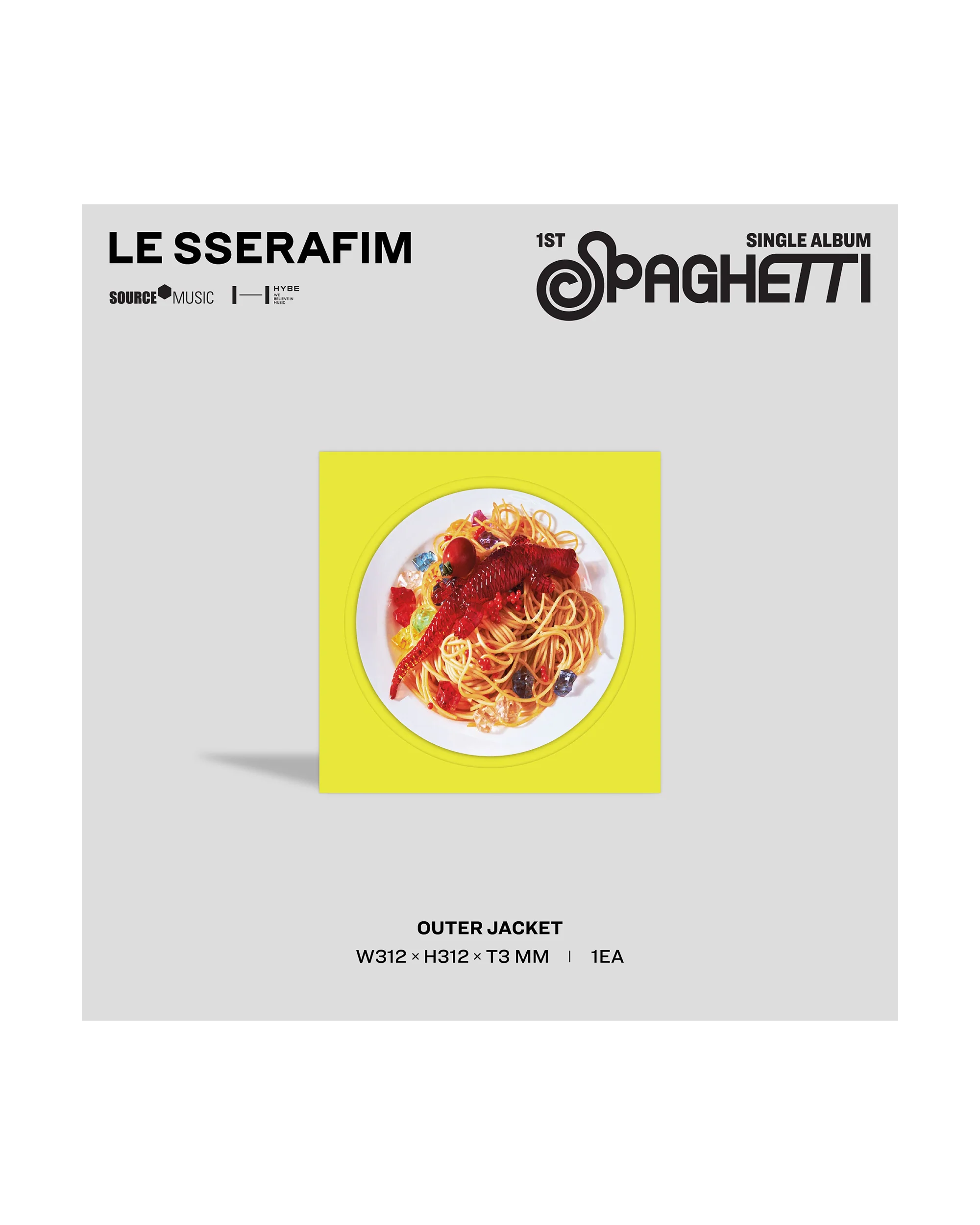 1st Single Album "SPAGHETTI" Vinyl [Neon Yellow] - Image 3