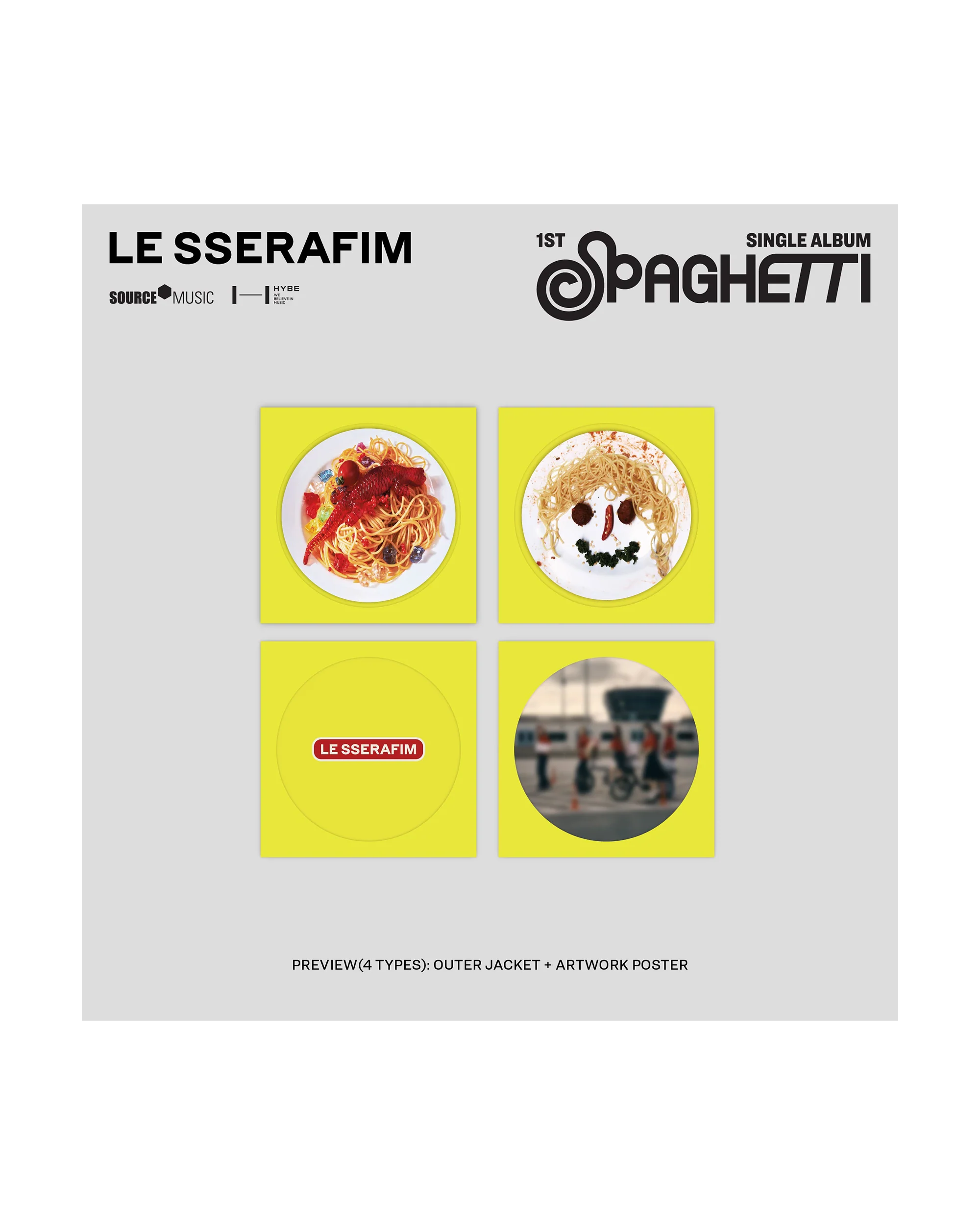 1st Single Album "SPAGHETTI" Vinyl [Neon Yellow] - Image 4