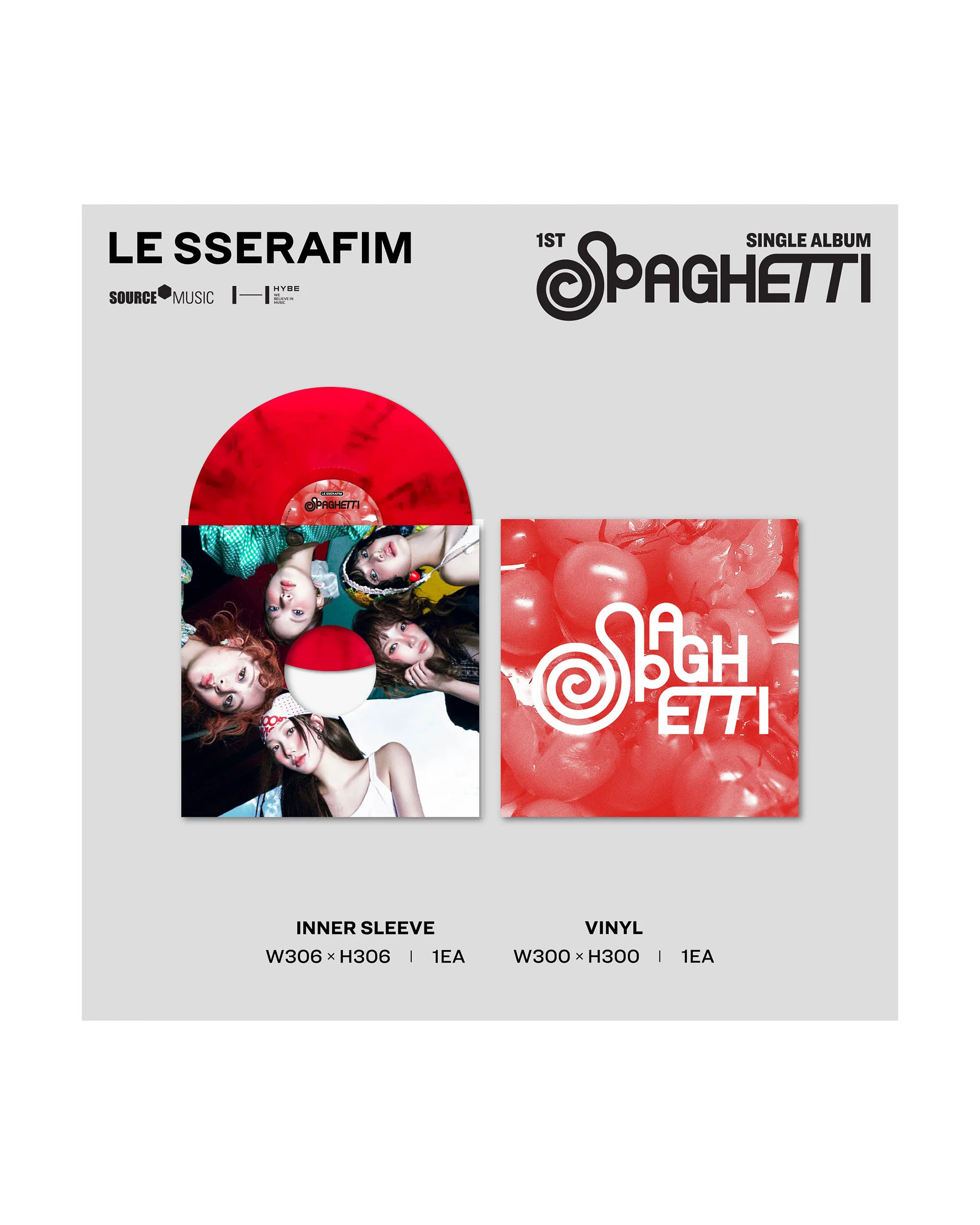 1st Single Album "SPAGHETTI" Vinyl [Tomato Red] - Image 2