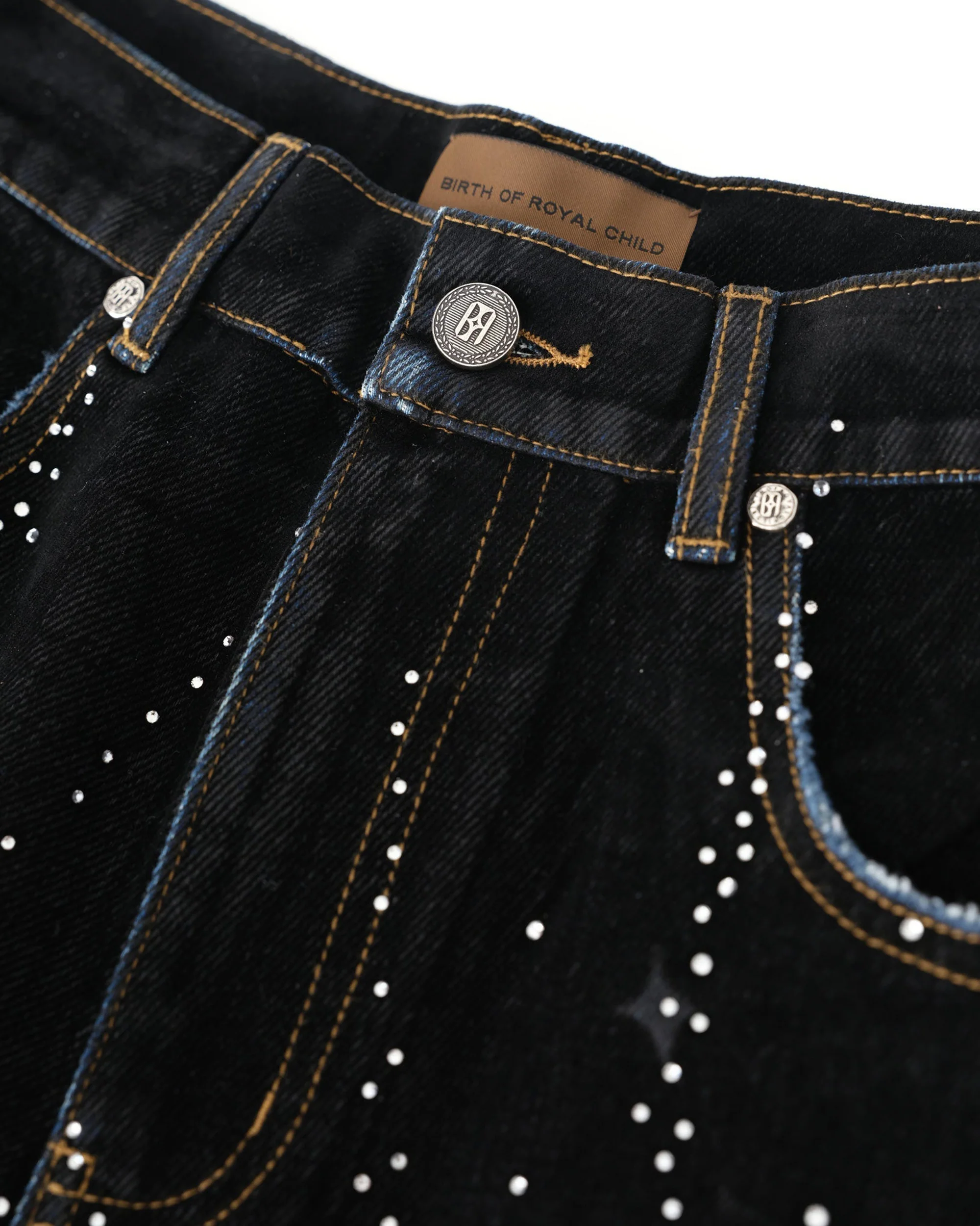 20K Diamond Starlight Denim Shorts in Black - Image 4