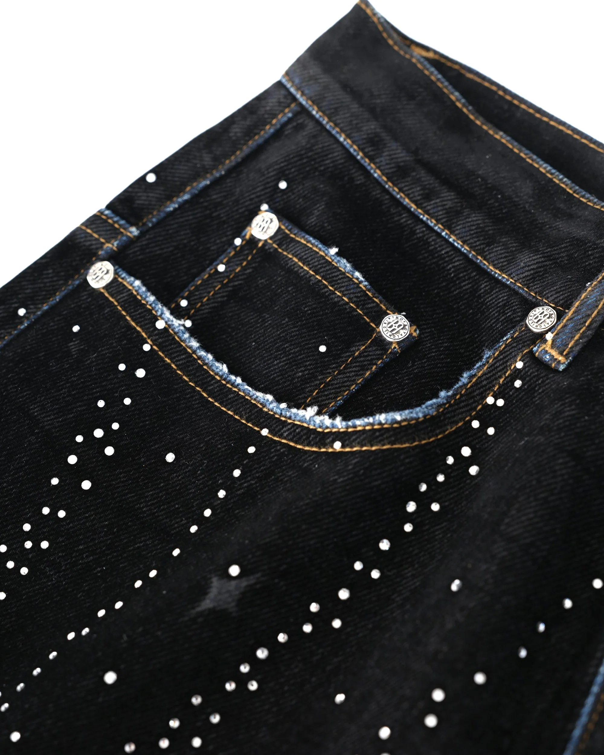 20K Diamond Starlight Denim Shorts in Black - Image 5