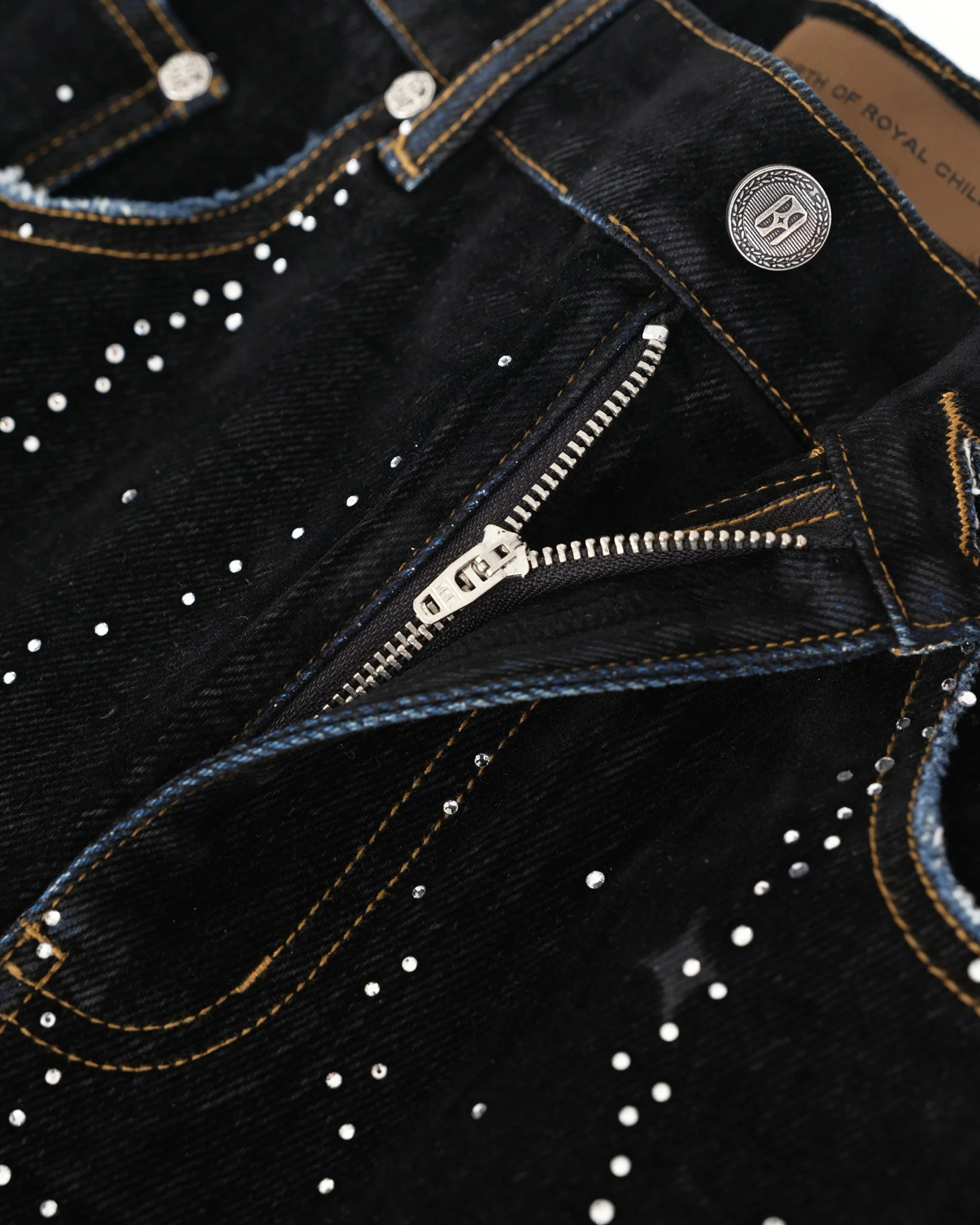 20K Diamond Starlight Denim Shorts in Black - Image 6