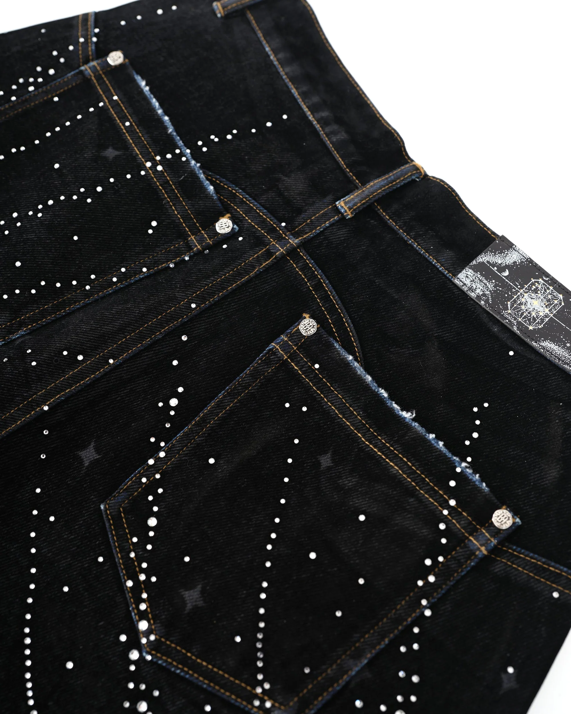 20K Diamond Starlight Denim Shorts in Black - Image 7