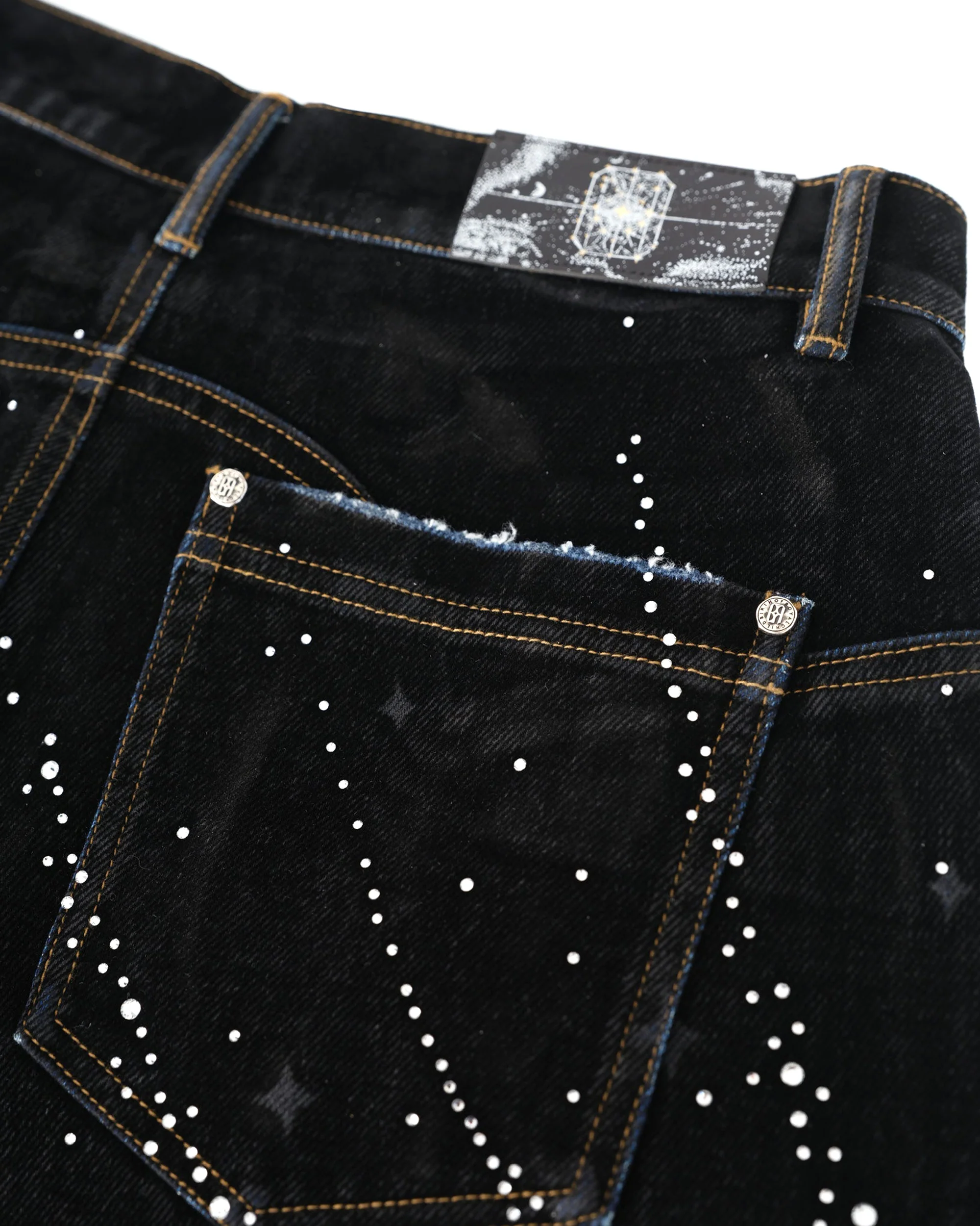 20K Diamond Starlight Denim Shorts in Black - Image 8