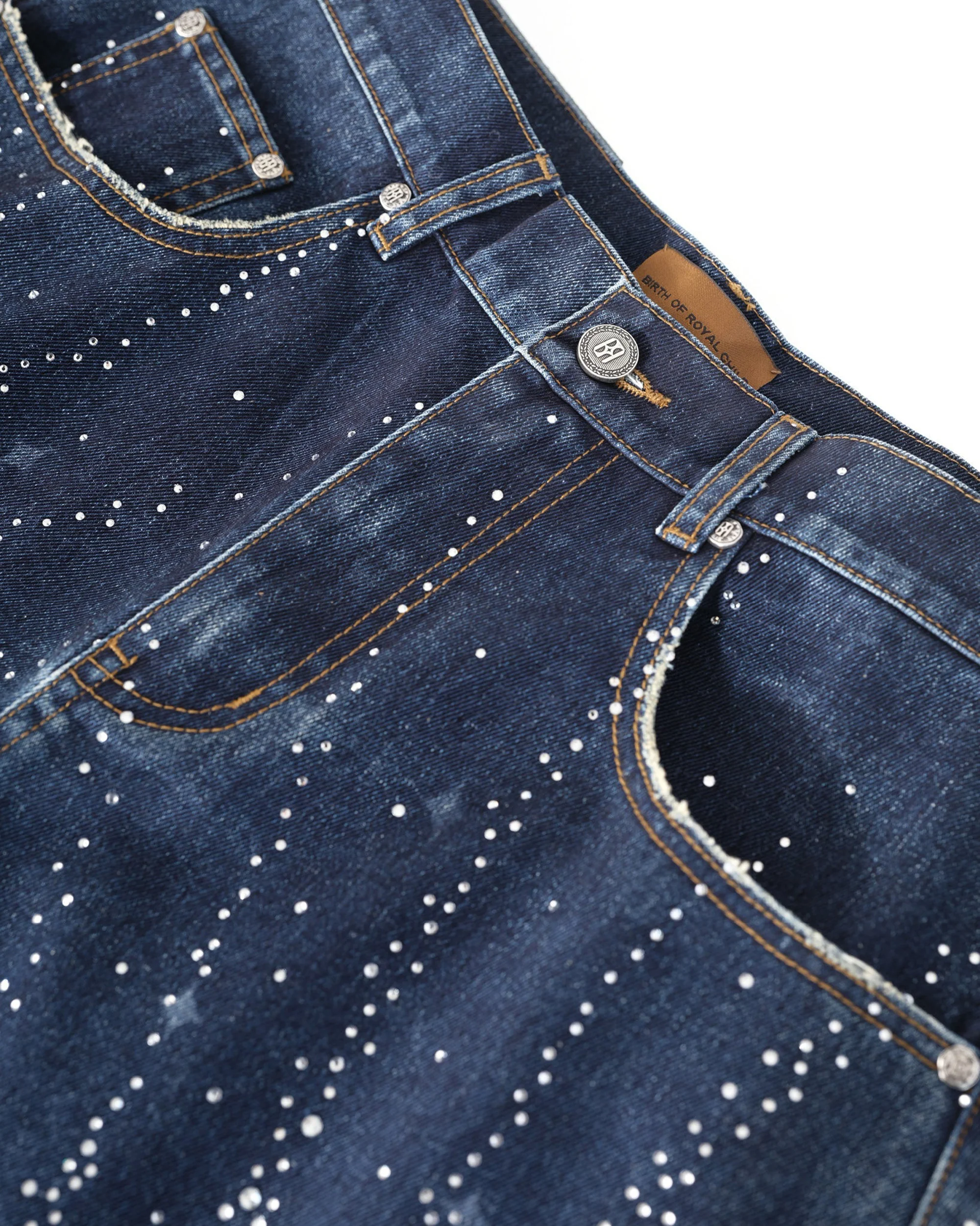20K Diamond Starlight Denim Shorts in Blue - Image 3