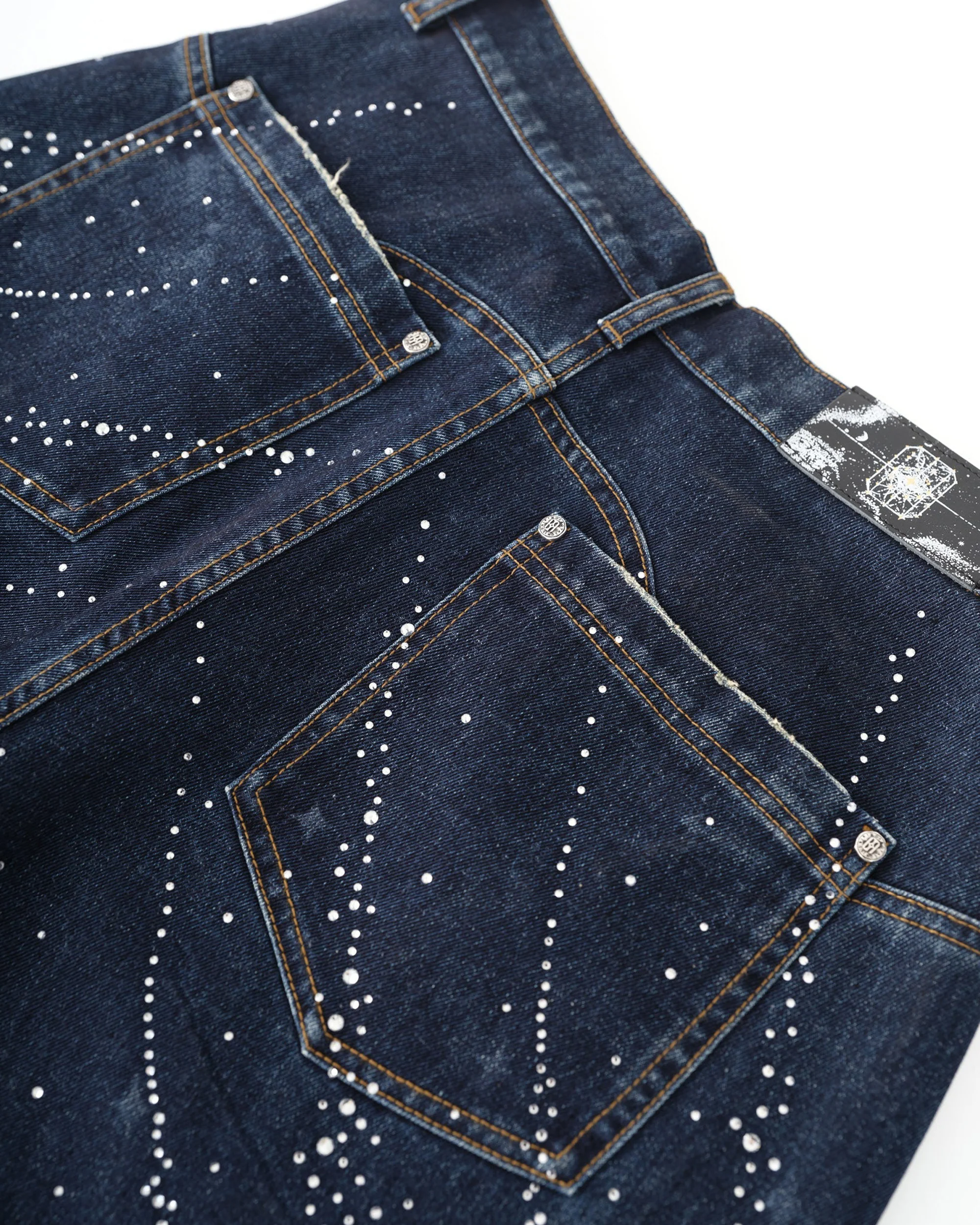 20K Diamond Starlight Denim Shorts in Blue - Image 6
