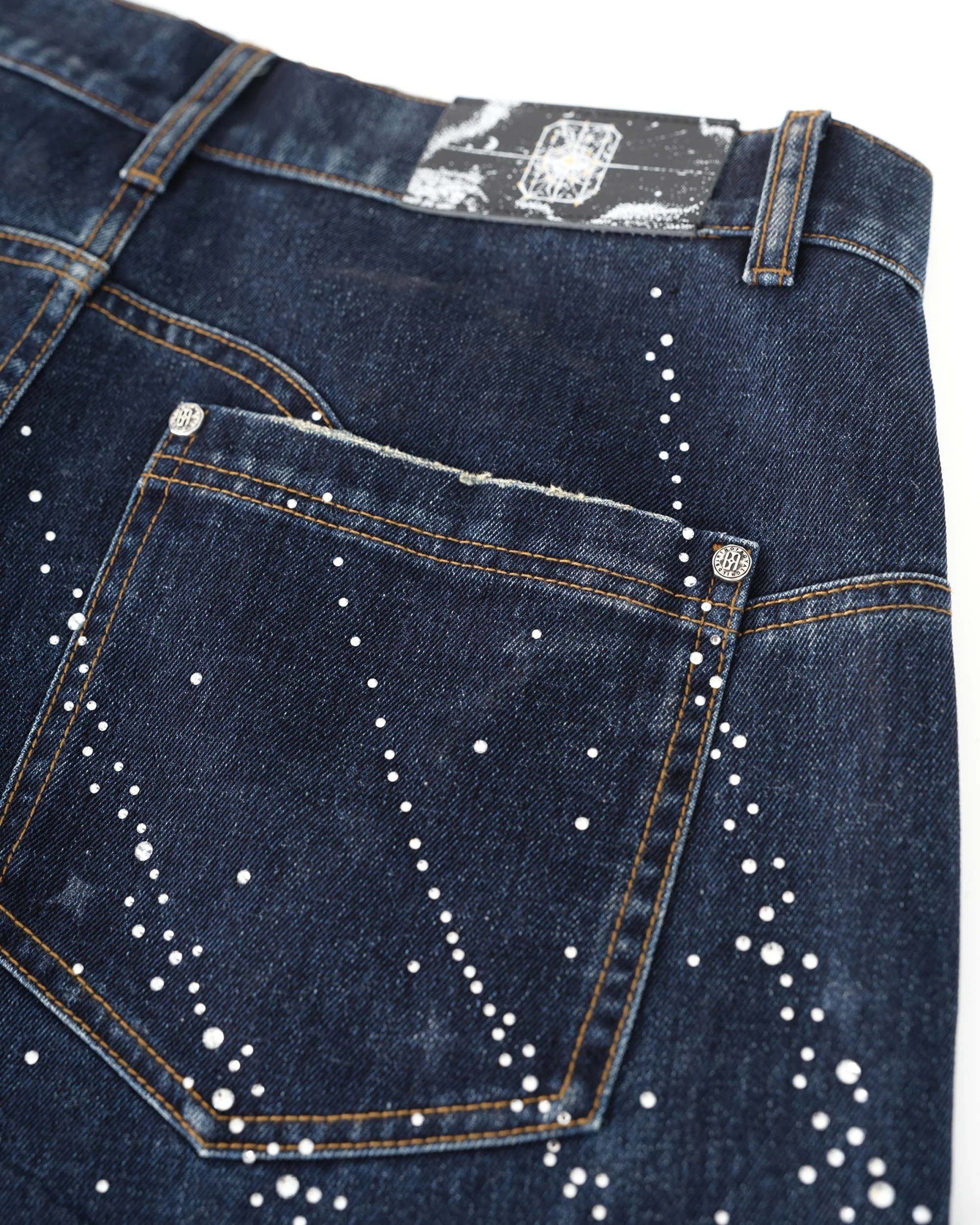 20K Diamond Starlight Denim Shorts in Blue - Image 7
