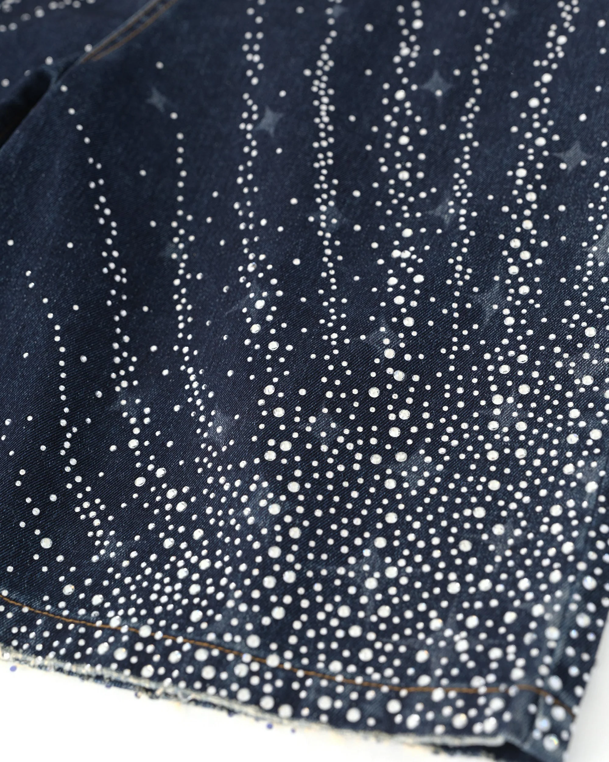 20K Diamond Starlight Denim Shorts in Blue - Image 9