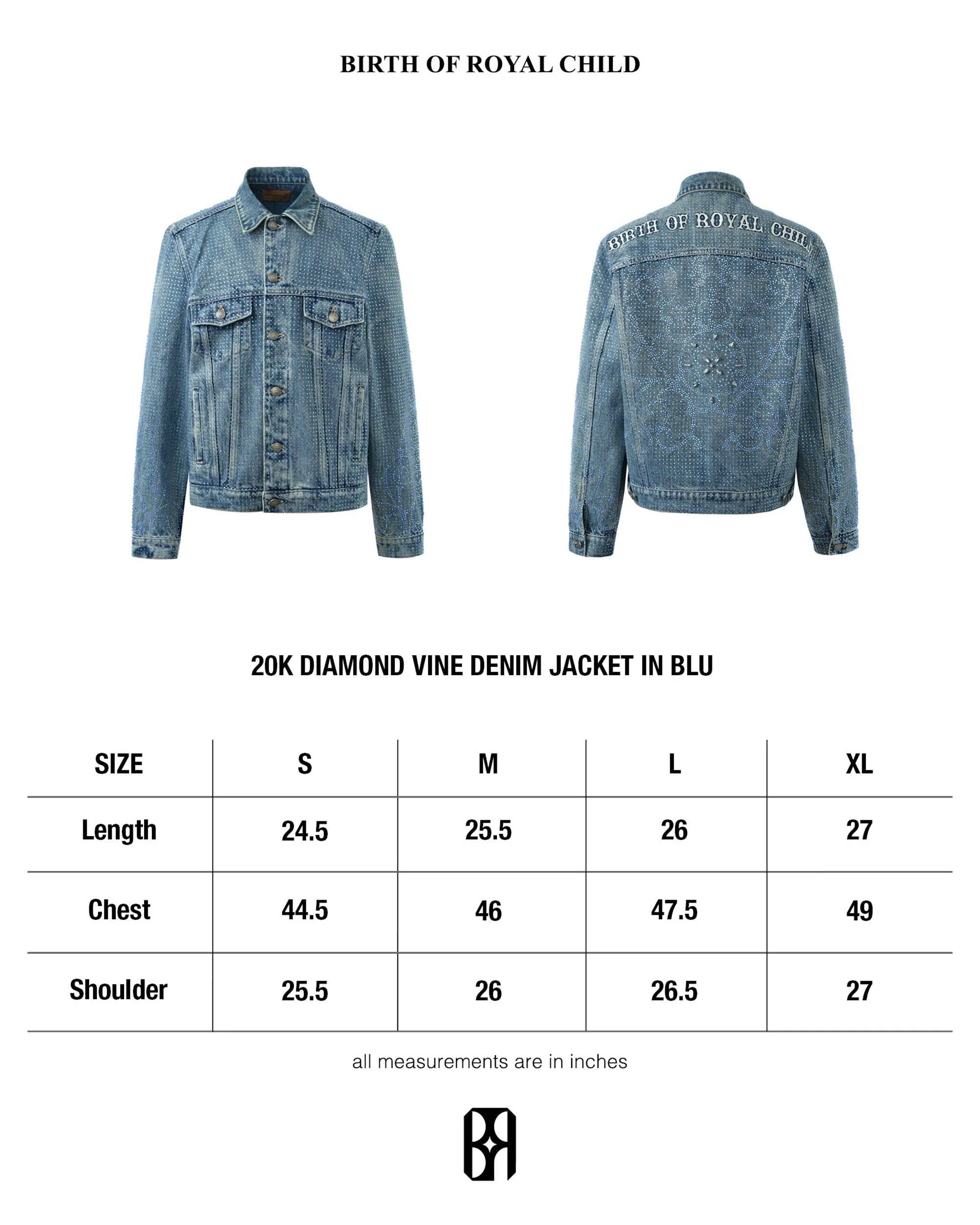 20k Diamond Vine Denim Jacket in BLU - Image 16