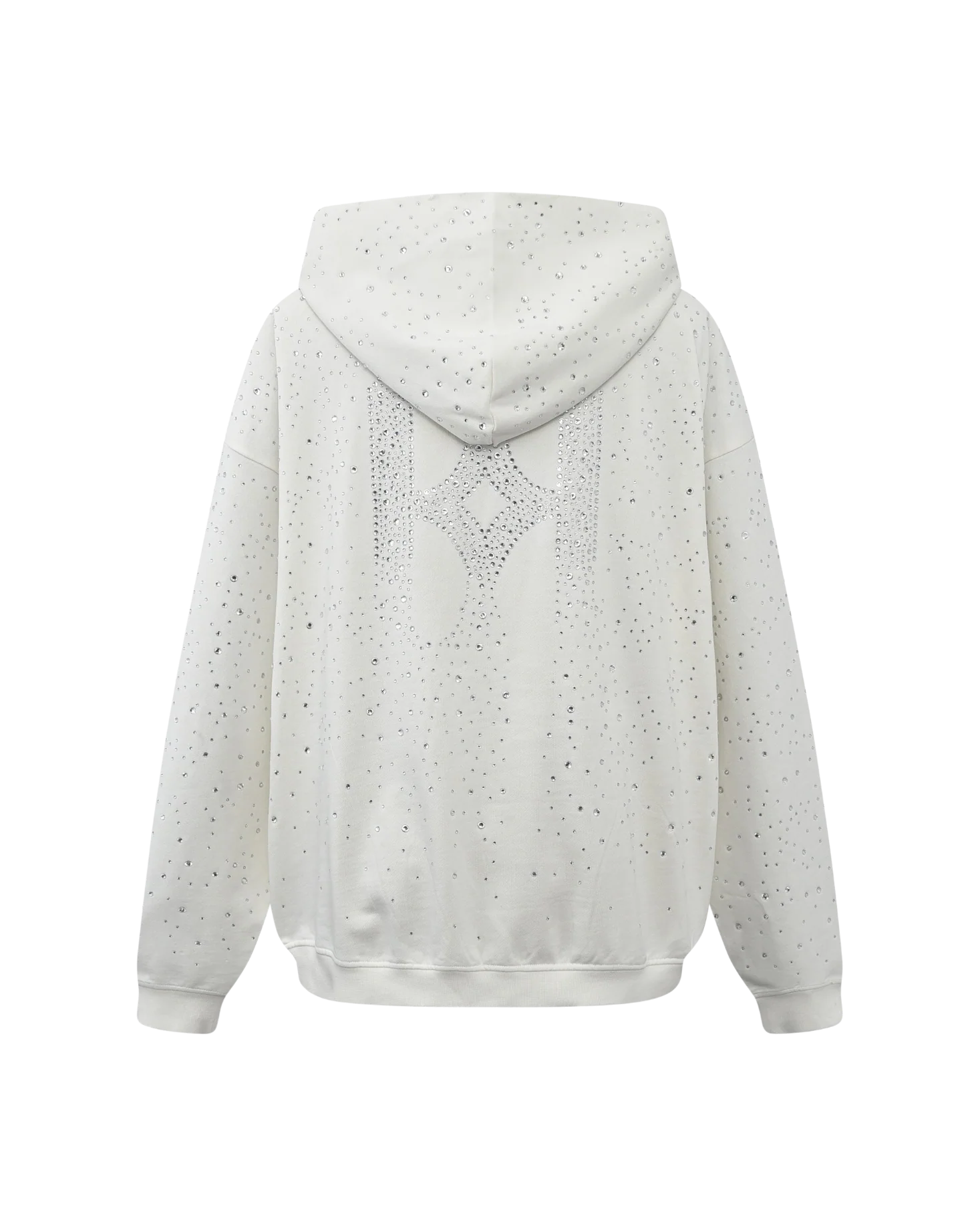 20K Swarovski Diamond Hoodie in White - Image 2