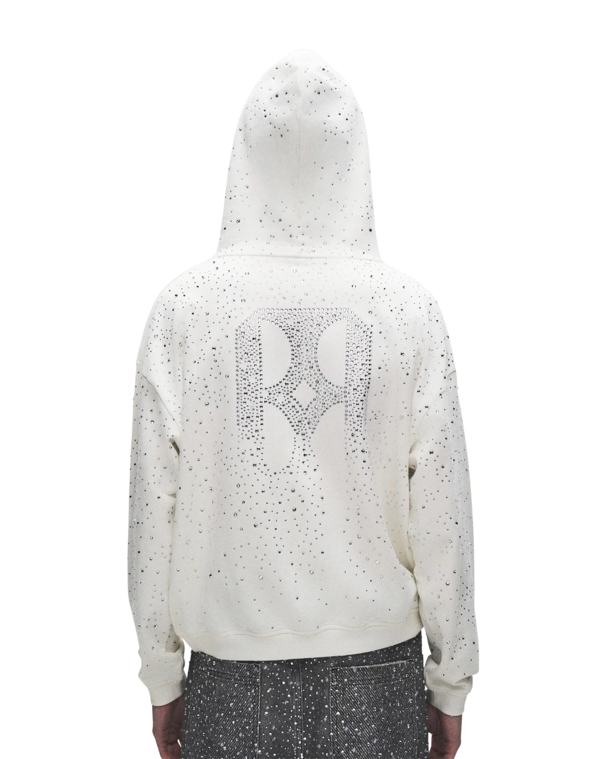 20K Swarovski Diamond Hoodie in White - Image 5