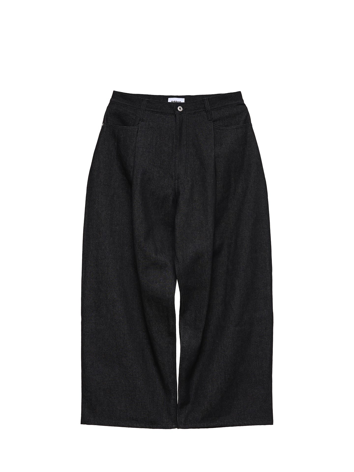 6CRAYON 11.3oz Black Non-Fade Wide-Leg Baggy Denim Pants - Image 10