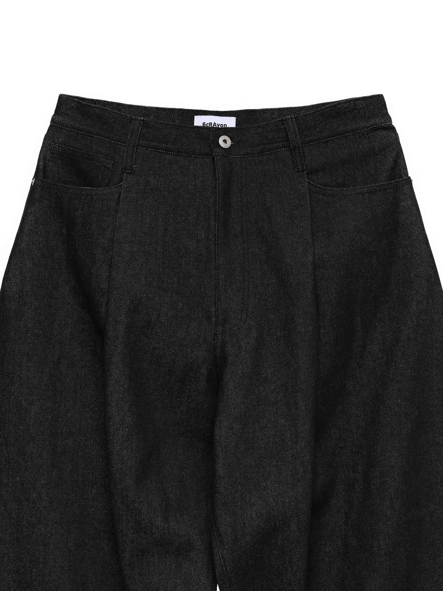 6CRAYON 11.3oz Black Non-Fade Wide-Leg Baggy Denim Pants - Image 14