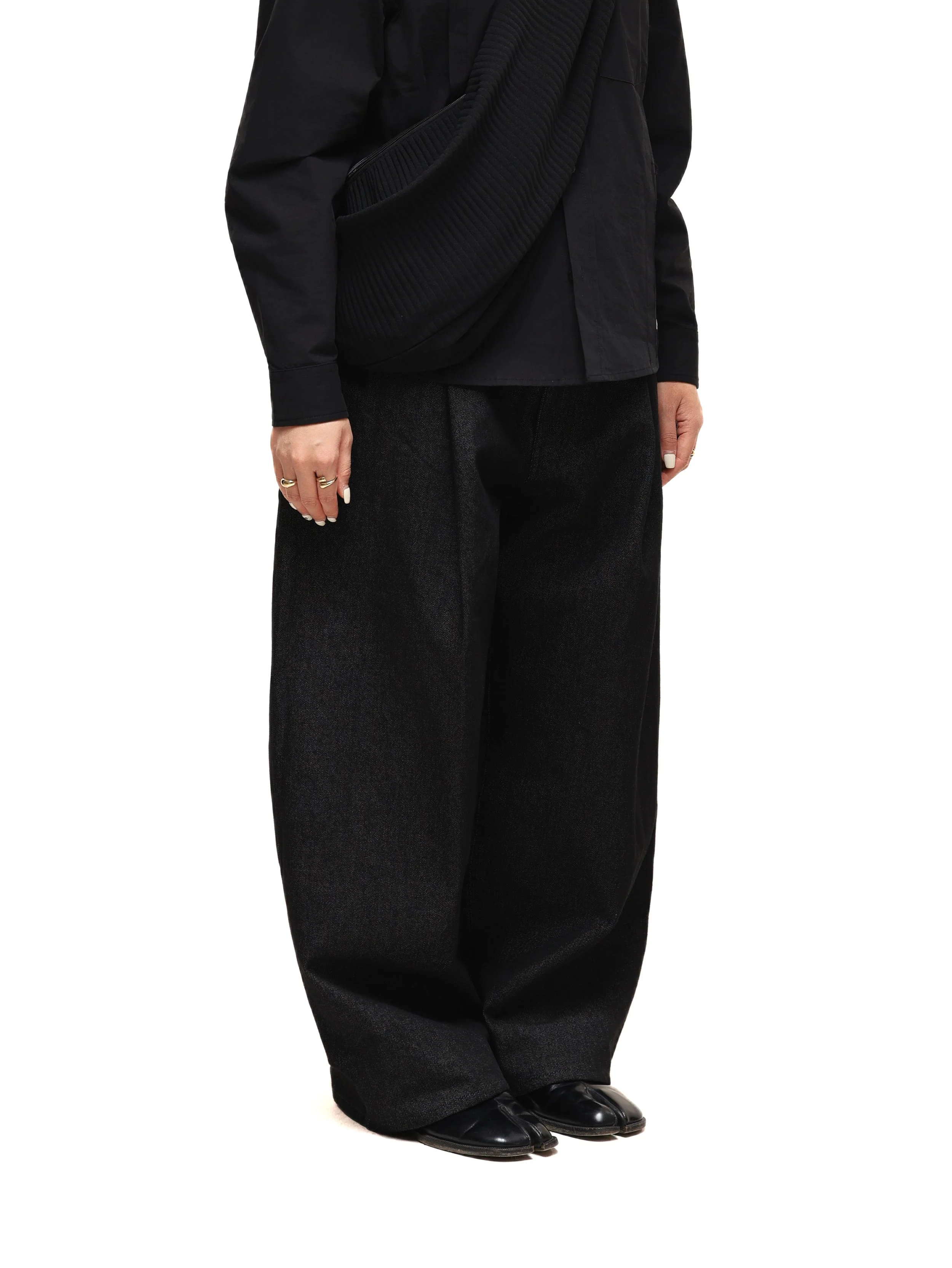 6CRAYON 11.3oz Black Non-Fade Wide-Leg Baggy Denim Pants - Image 15