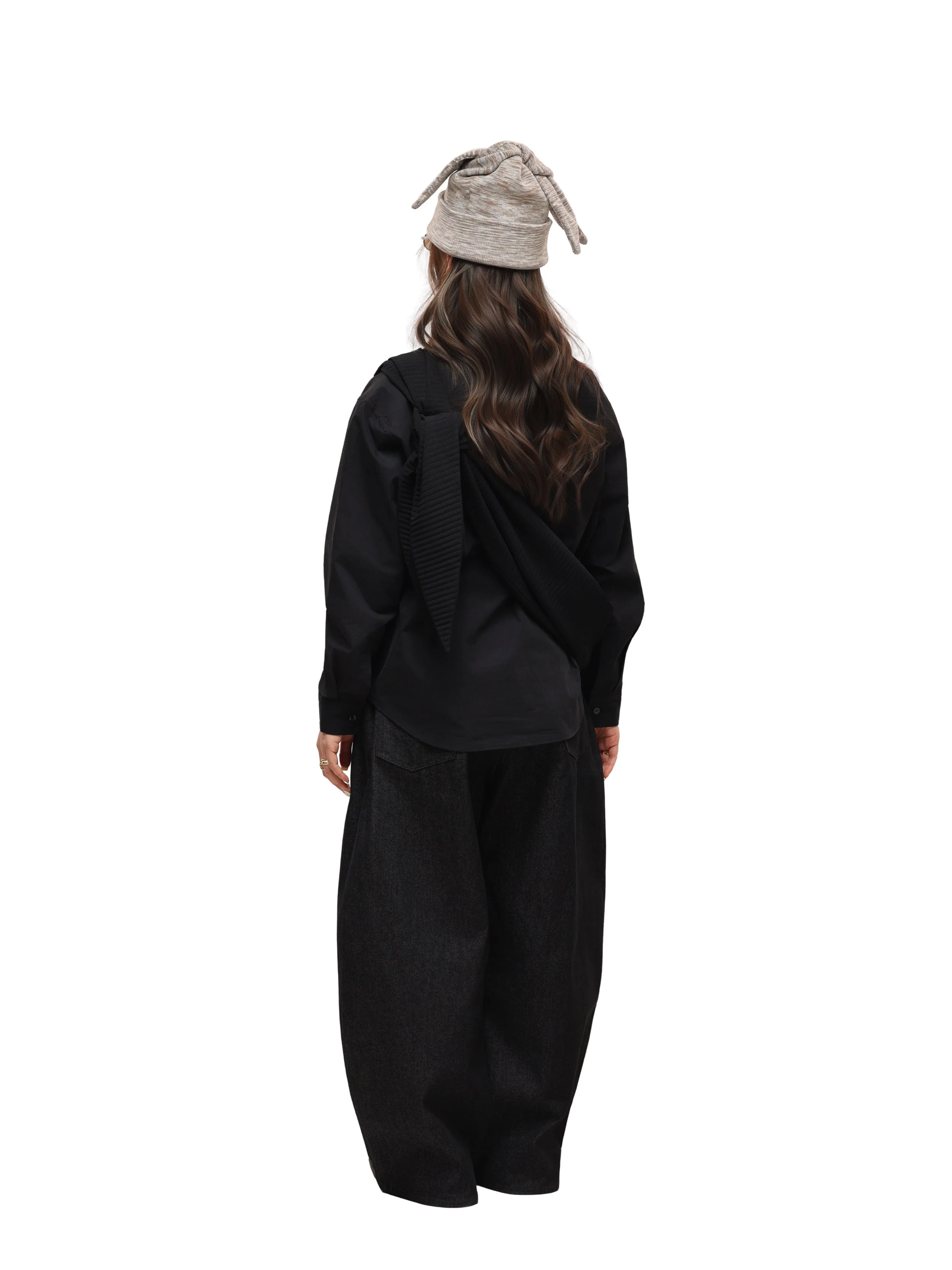 6CRAYON 11.3oz Black Non-Fade Wide-Leg Baggy Denim Pants - Image 17