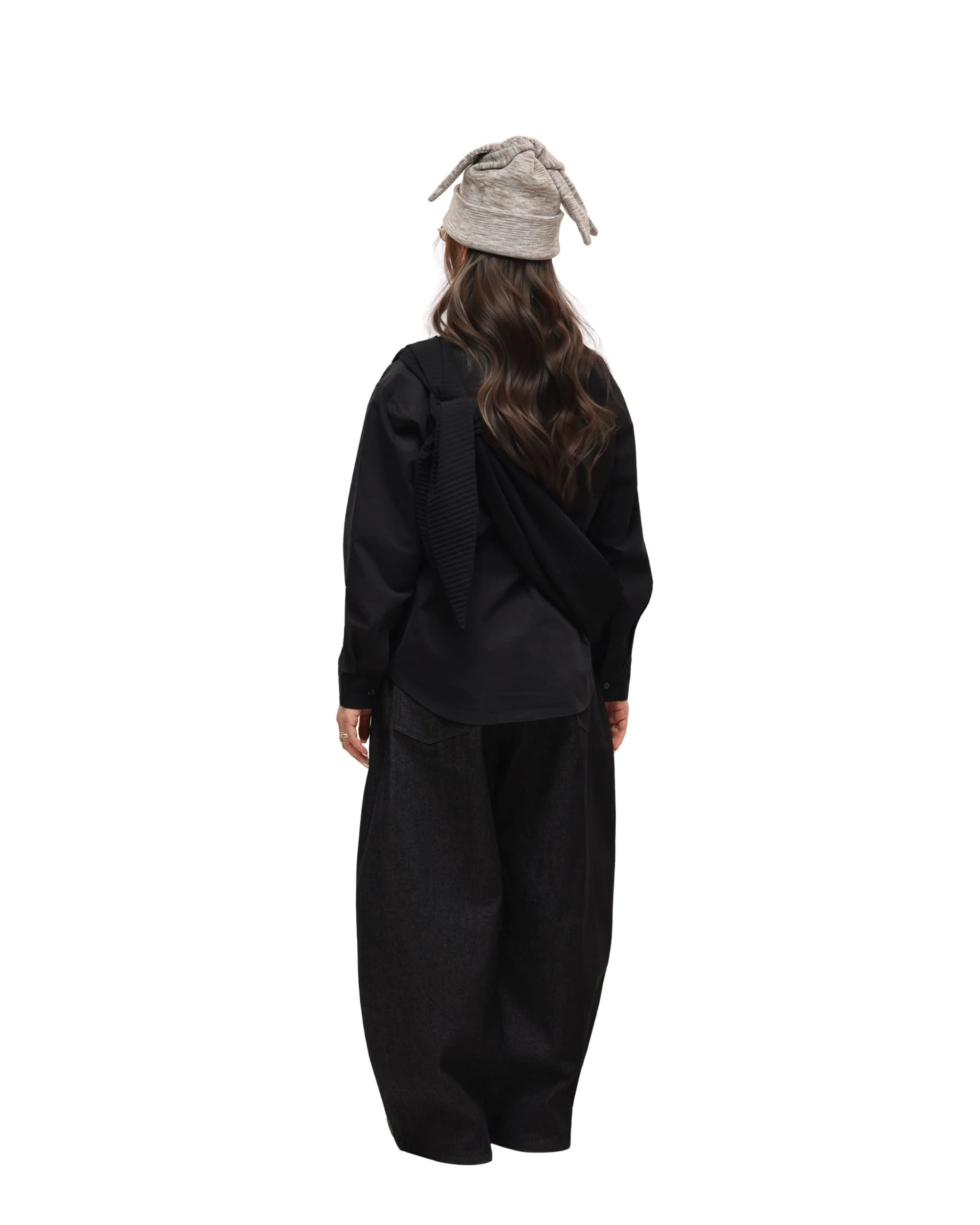 6CRAYON 11.3oz Black Non-Fade Wide-Leg Baggy Denim Pants - Image 3