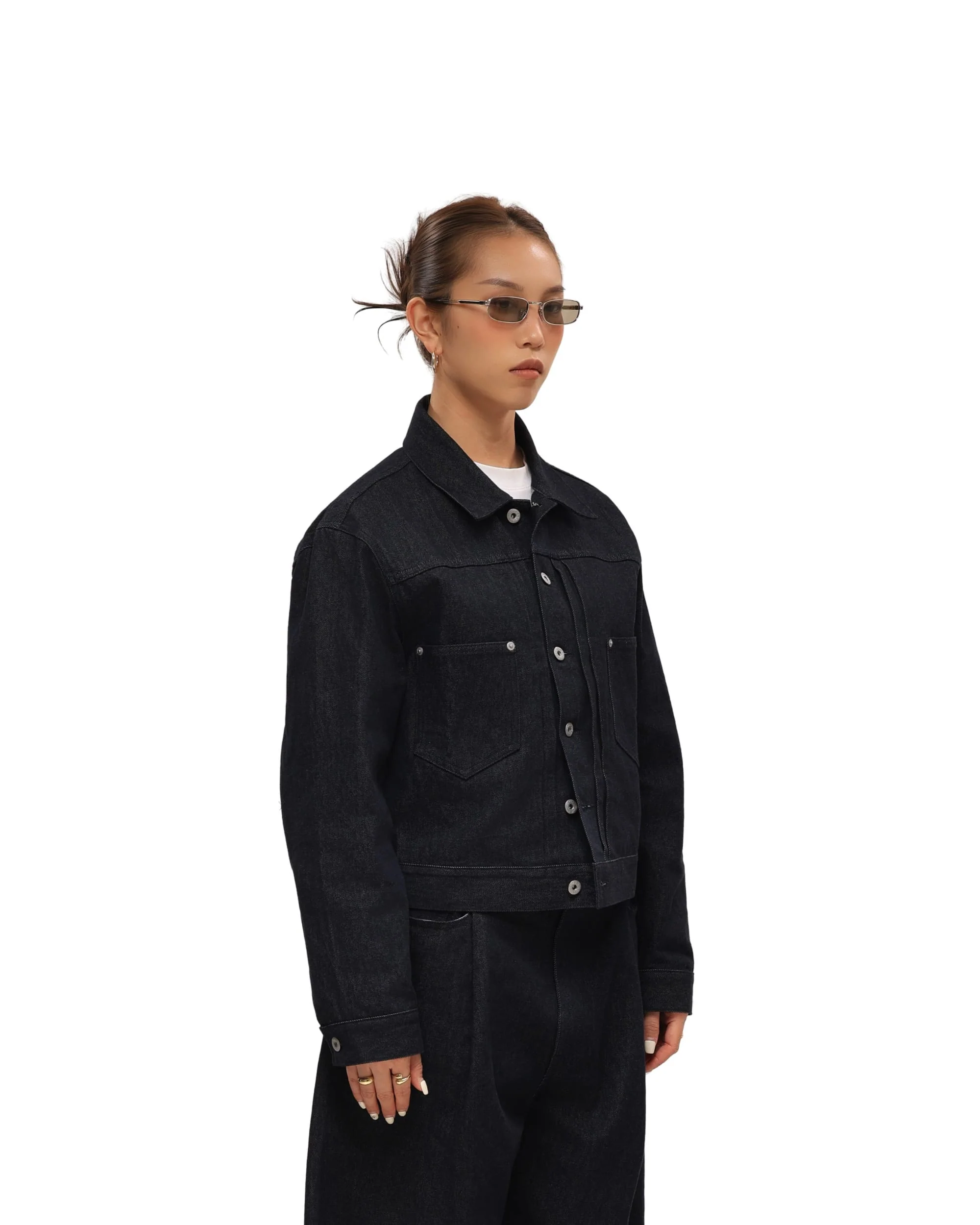 6CRAYON 11.3oz Indigo Blue Non-Fade Short Denim Jacket - Image 10