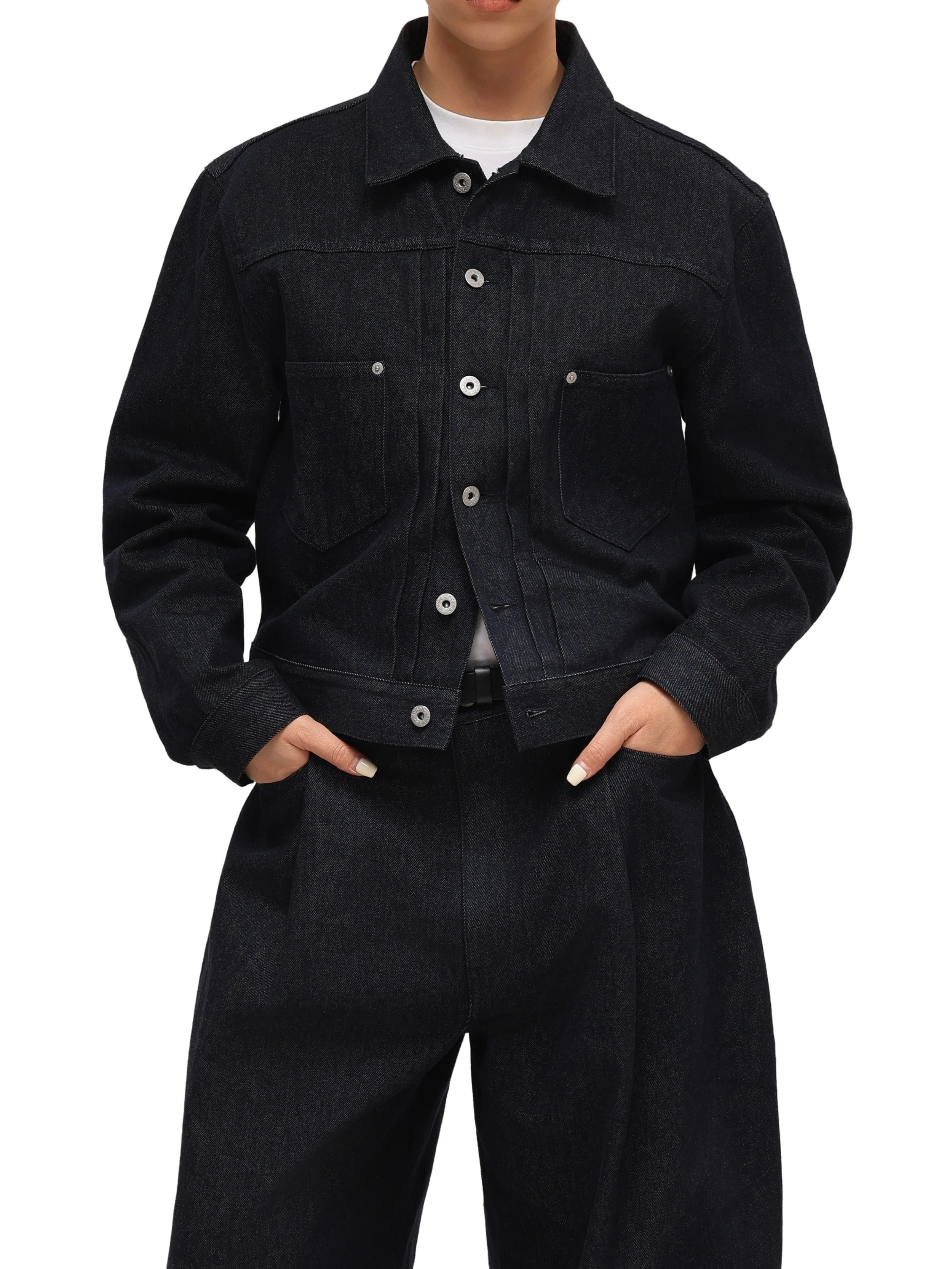6CRAYON 11.3oz Indigo Blue Non-Fade Short Denim Jacket - Image 16