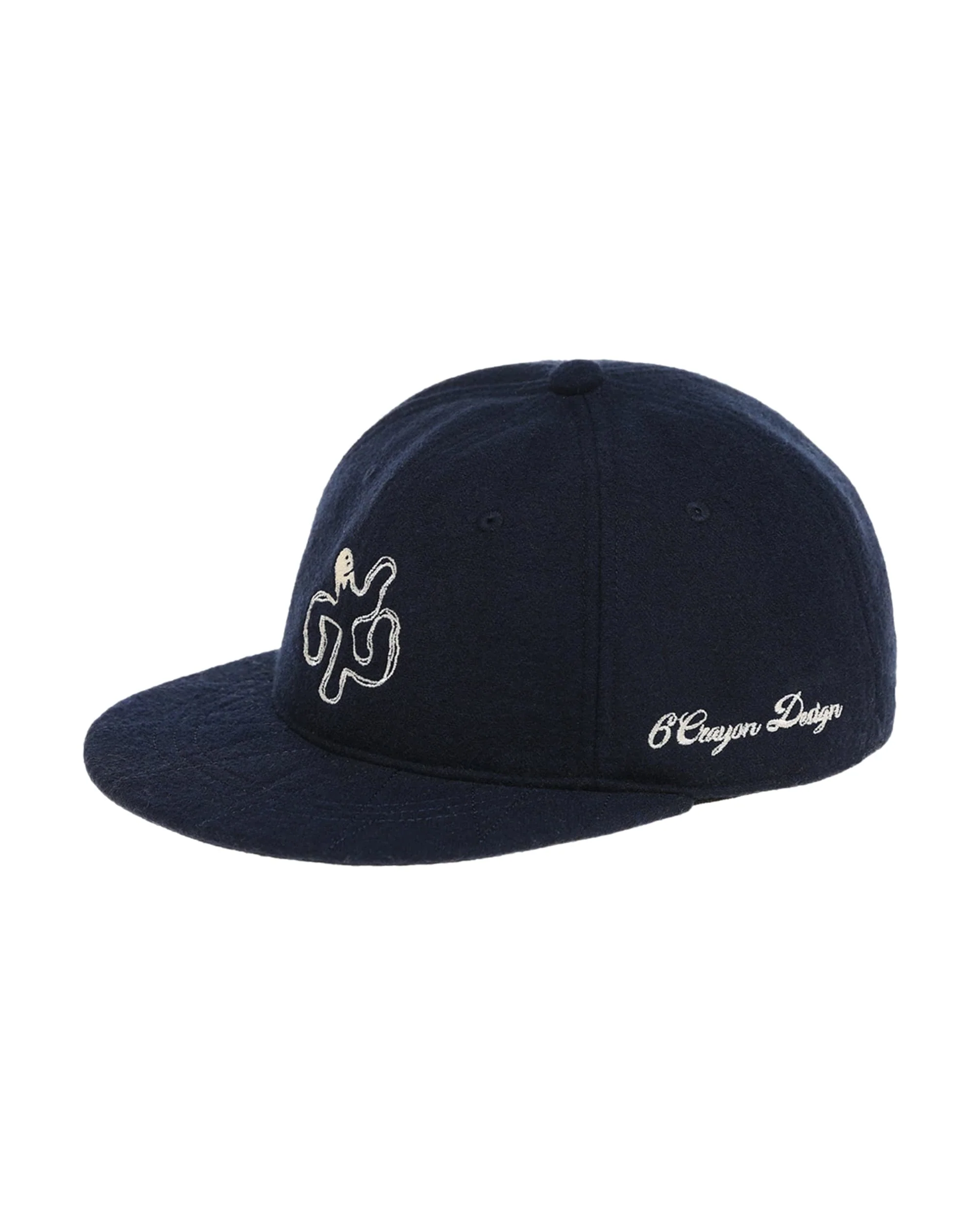 6CRAYON Autumn-Winter Classic Embroidered Wool Blend Six-Panel Baseball Cap