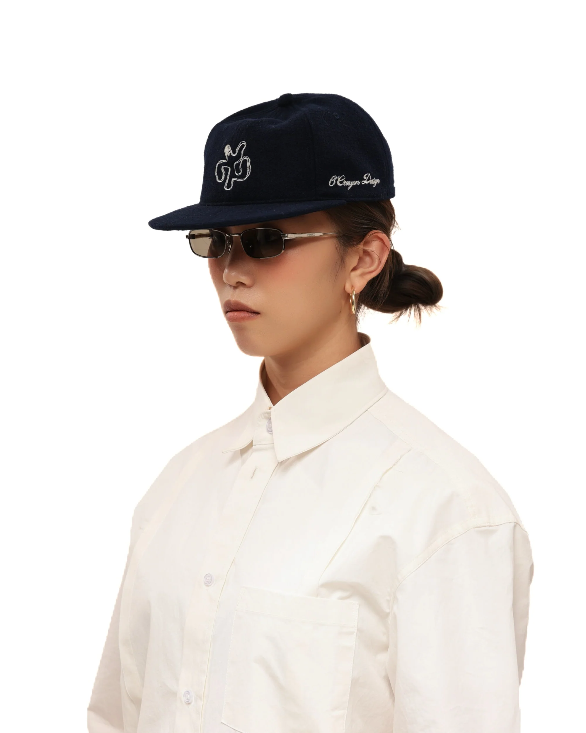 6CRAYON Autumn-Winter Classic Embroidered Wool Blend Six-Panel Baseball Cap - Image 6