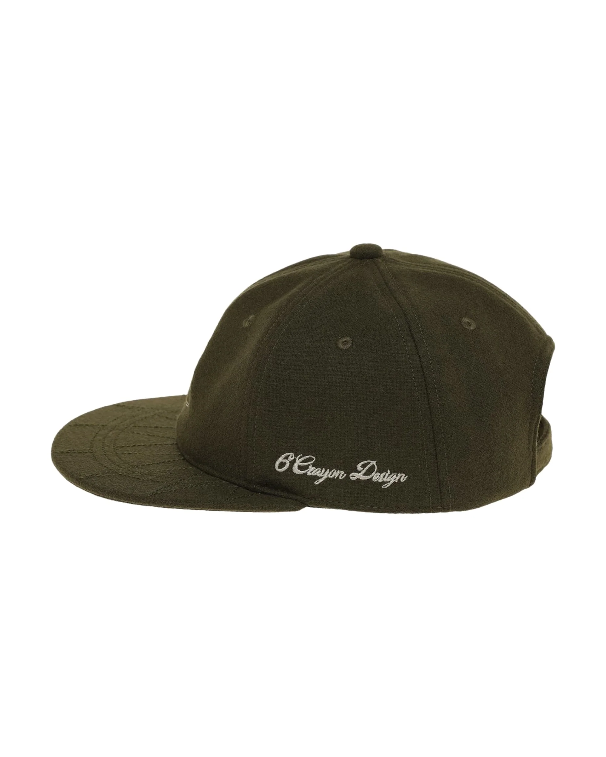 6CRAYON Autumn-Winter Classic Embroidered Wool Blend Six-Panel Baseball Cap - Image 3