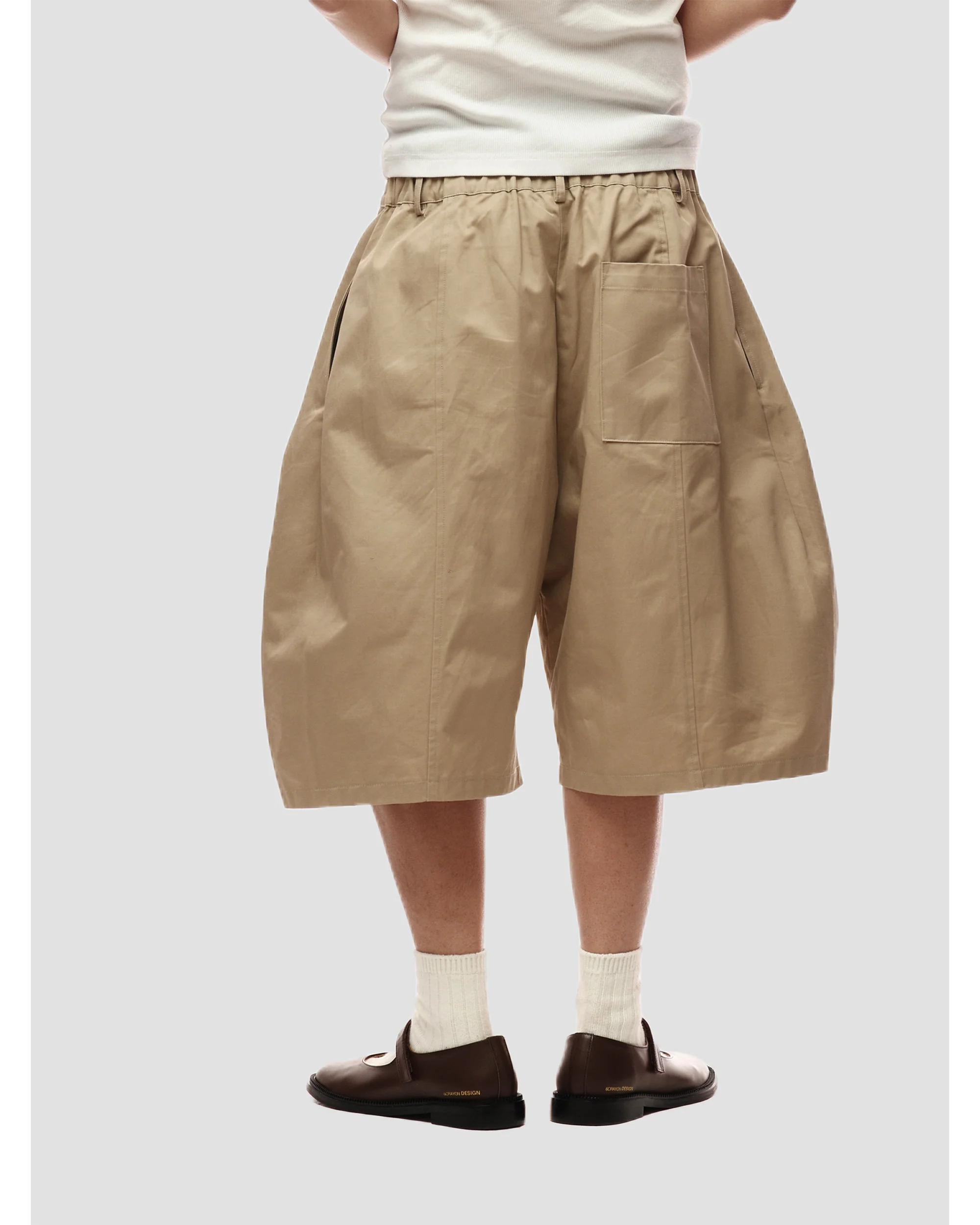 6CRAYON Elastic Waist Wide-Leg Shorts 2.0 – Double Pleated & Loose Fit with Coating - Image 7