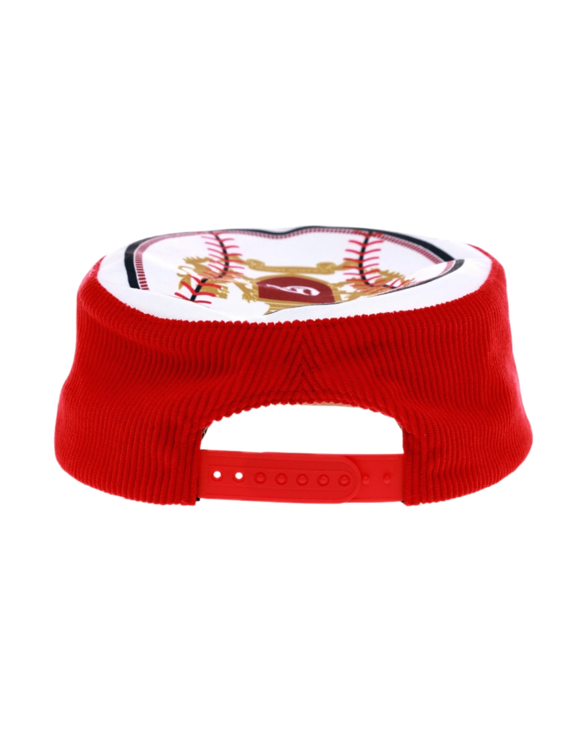 6CRAYON Flat Top Embroidered Corduroy Patchwork Baseball Cap - Image 4