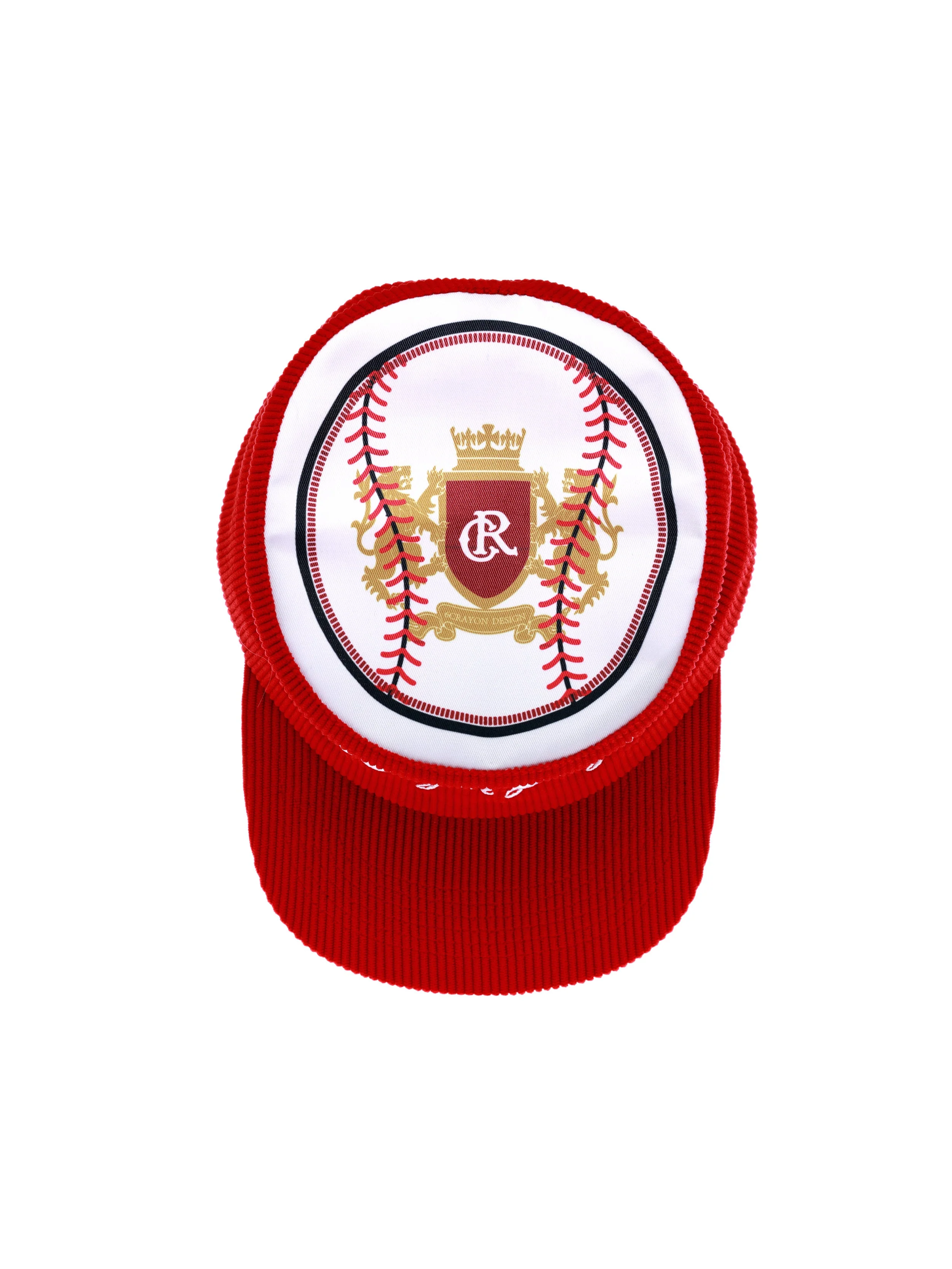 6CRAYON Flat Top Embroidered Corduroy Patchwork Baseball Cap - Image 8