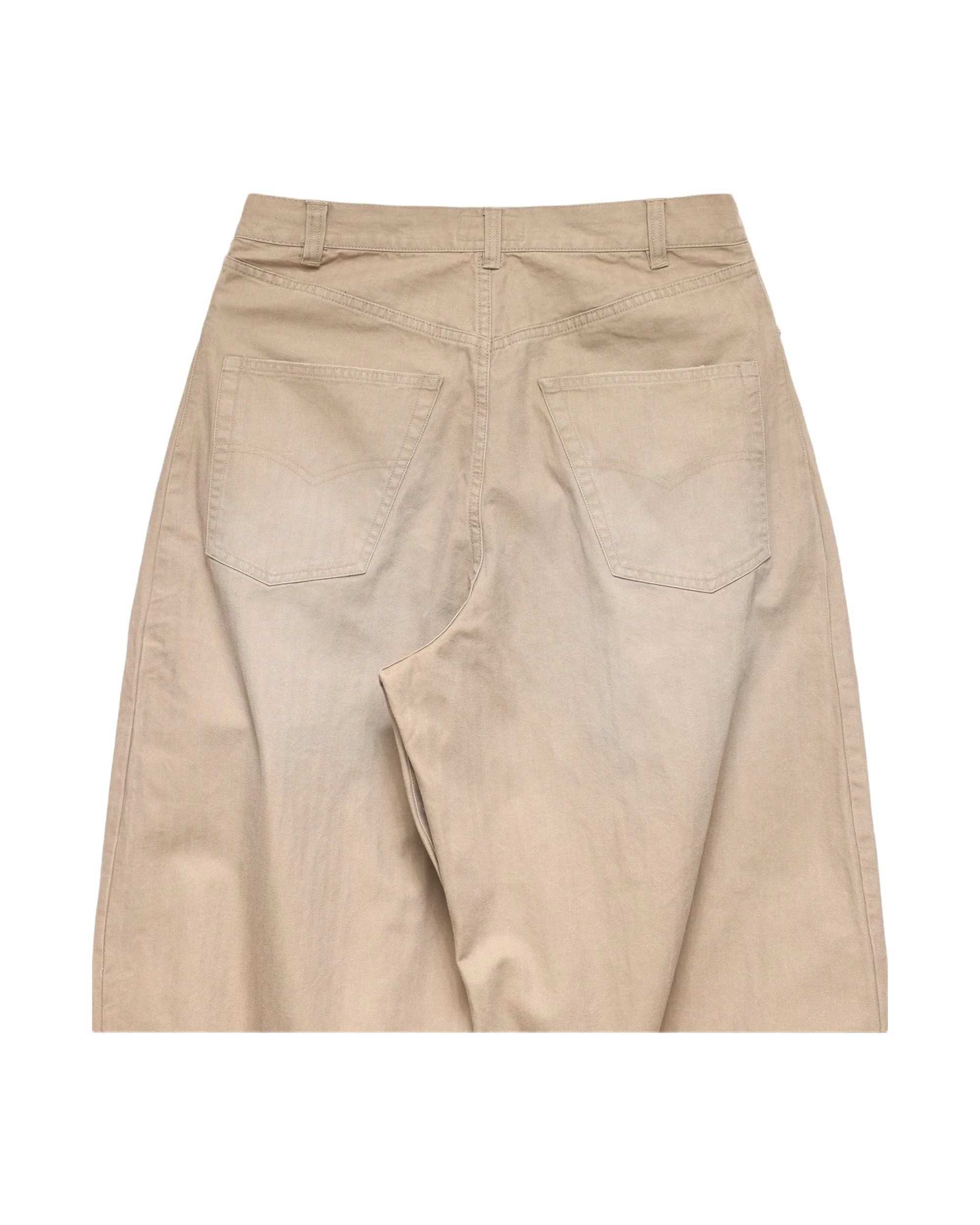 6CRAYON Khaki Classic Herringbone Washed Wide-Leg Trousers - Image 2
