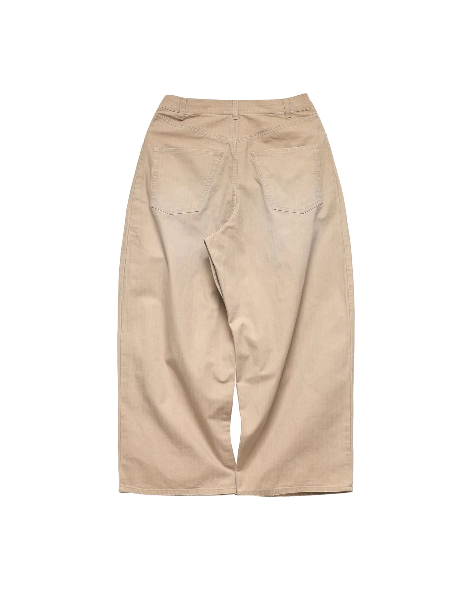 6CRAYON Khaki Classic Herringbone Washed Wide-Leg Trousers - Image 8