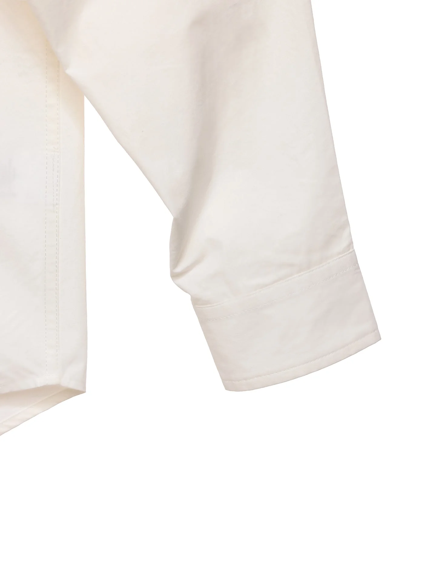 6CRAYON Patchwork Basic Beige Cotton Poplin Embroidered Shirt - Image 18