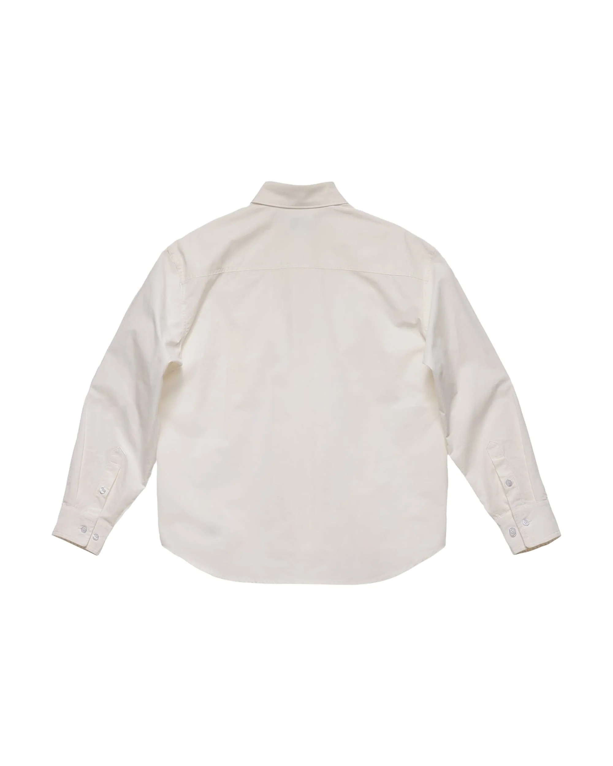 6CRAYON Patchwork Basic Beige Cotton Poplin Embroidered Shirt - Image 8