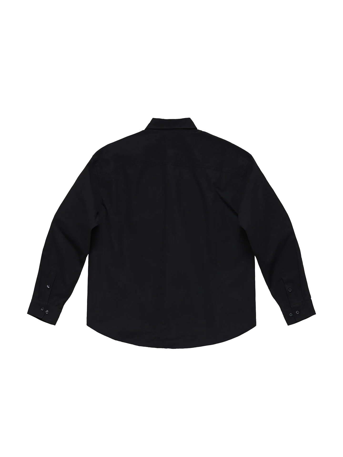 6CRAYON Patchwork Basic Black Cotton Poplin Embroidered Shirt - Image 12