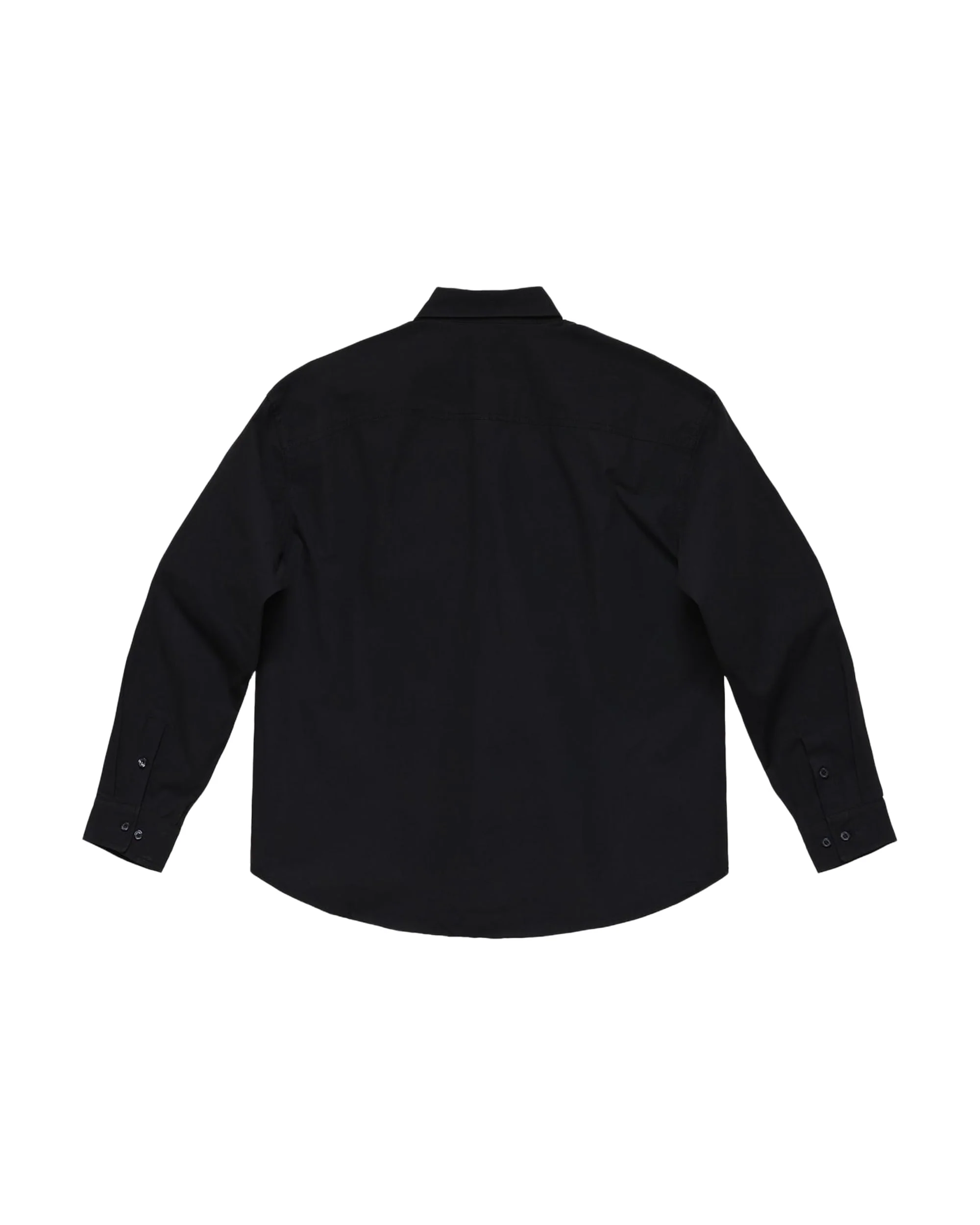 6CRAYON Patchwork Basic Black Cotton Poplin Embroidered Shirt - Image 8