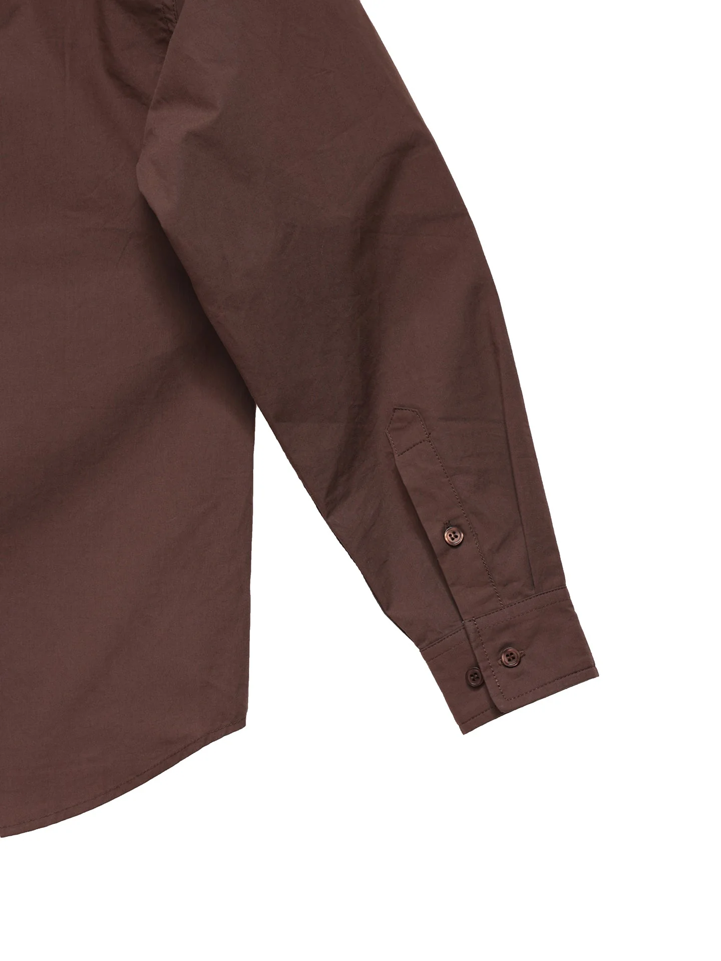 6CRAYON Patchwork Basic Brown Cotton Poplin Embroidered Shirt - Image 18