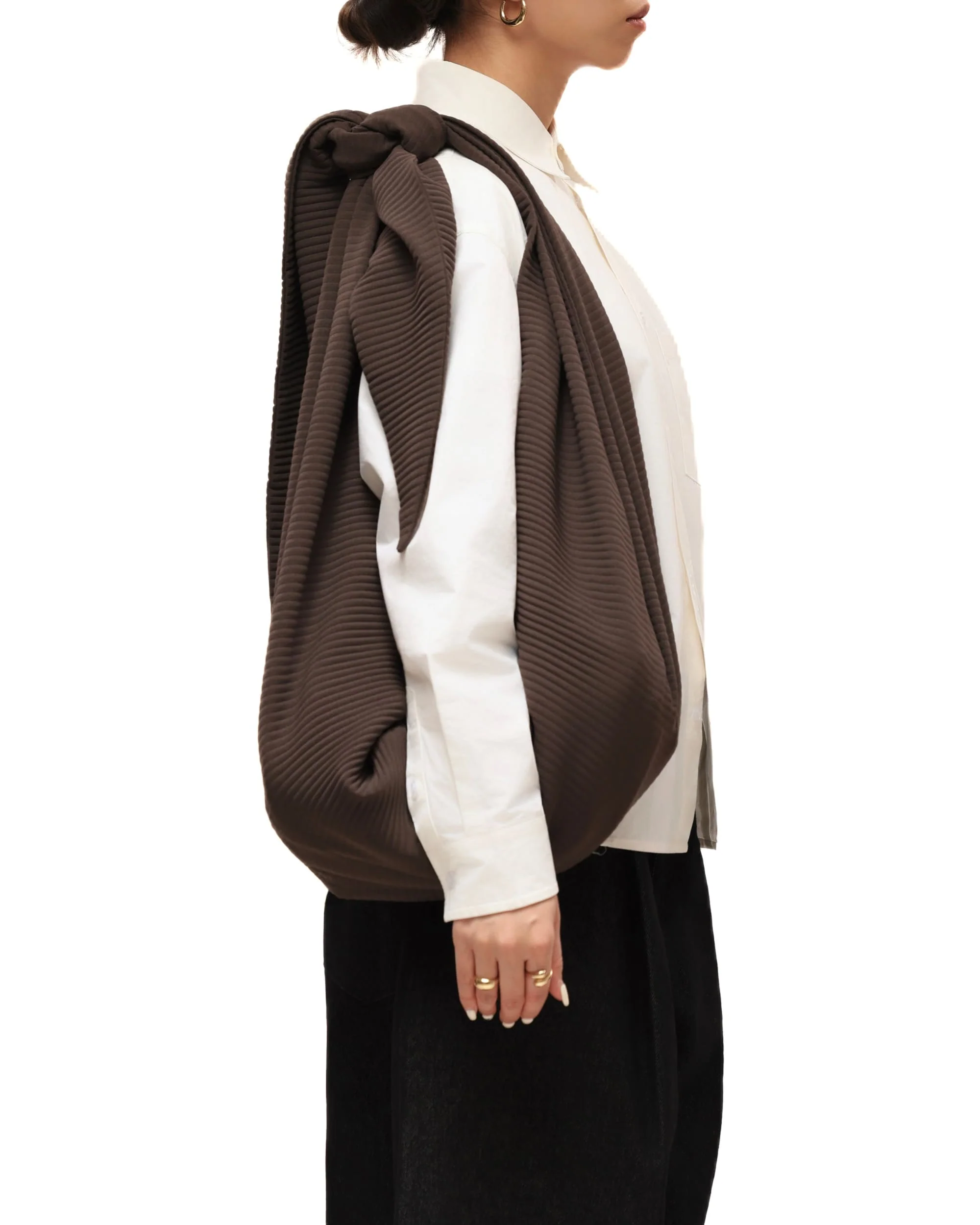 6CRAYON Pleated Adjustable Multi-Function Hobo Bag - Image 4