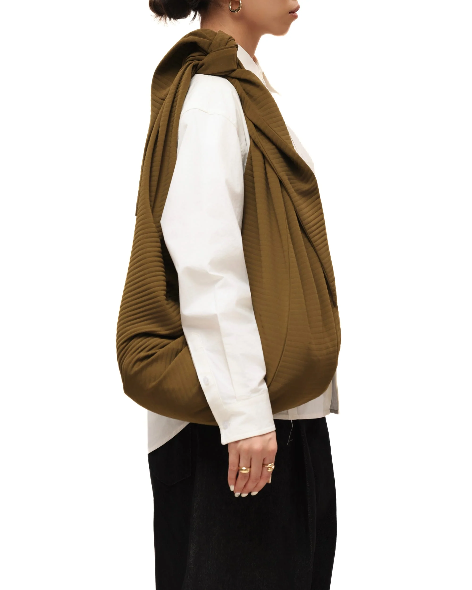 6CRAYON Pleated Adjustable Multi-Function Hobo Bag - Image 4