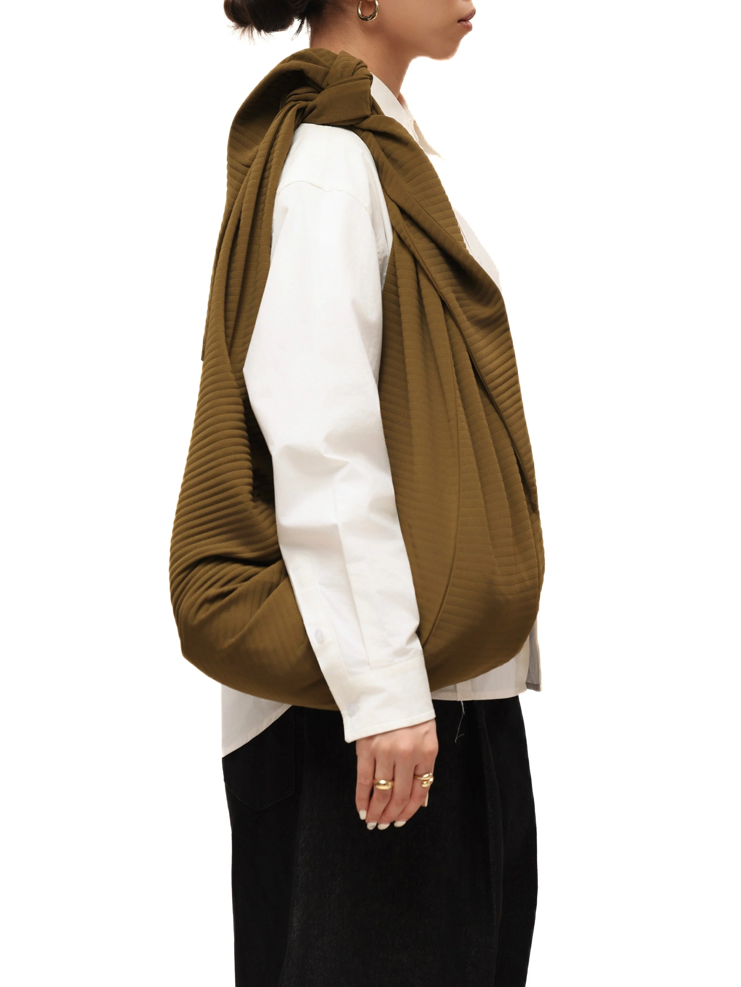 6CRAYON Pleated Adjustable Multi-Function Hobo Bag - Image 8