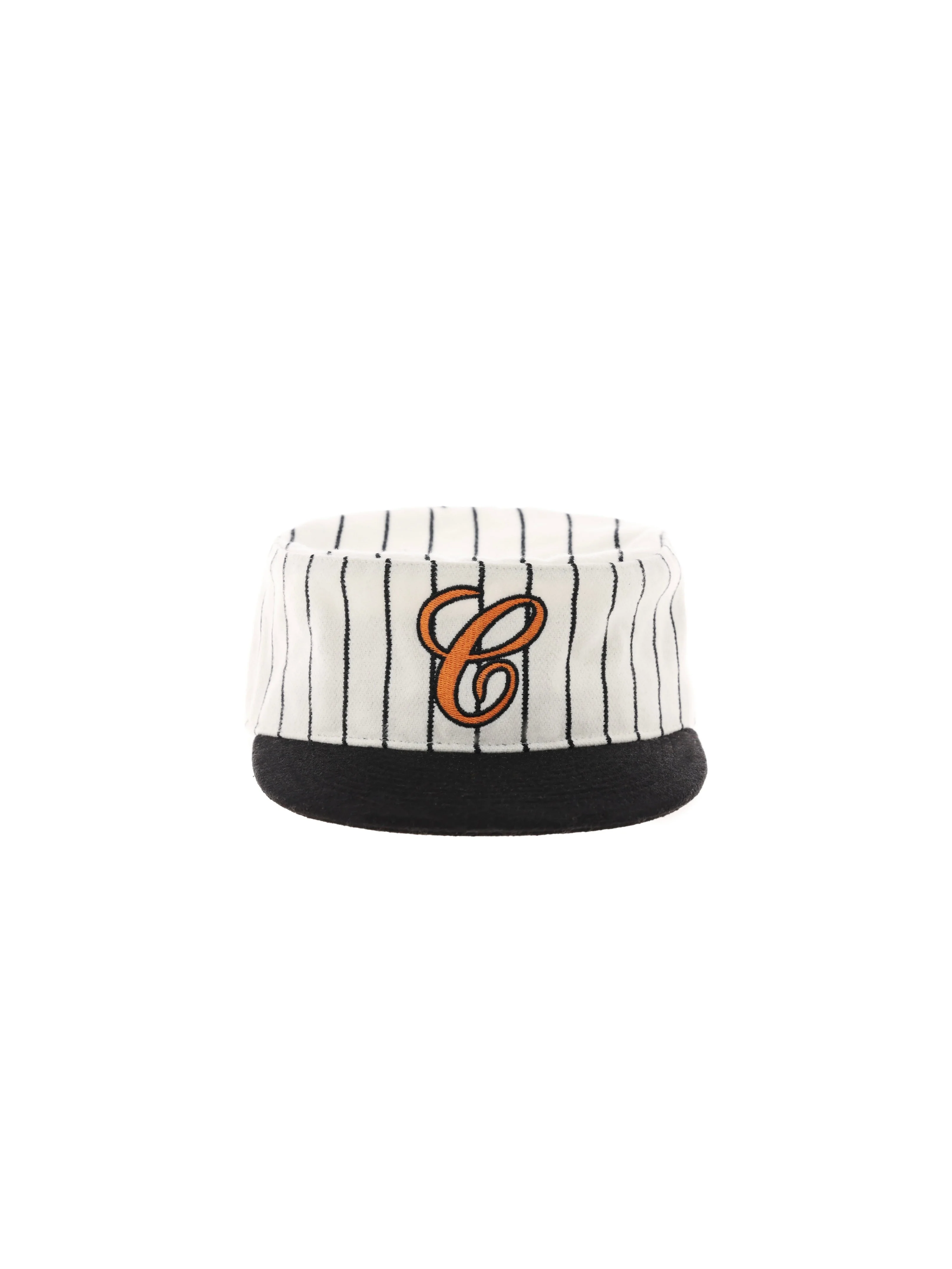 6CRAYON  Retro Flat Top Baseball Cap - Striped Wool Blend with Embroidered Letters - Image 10