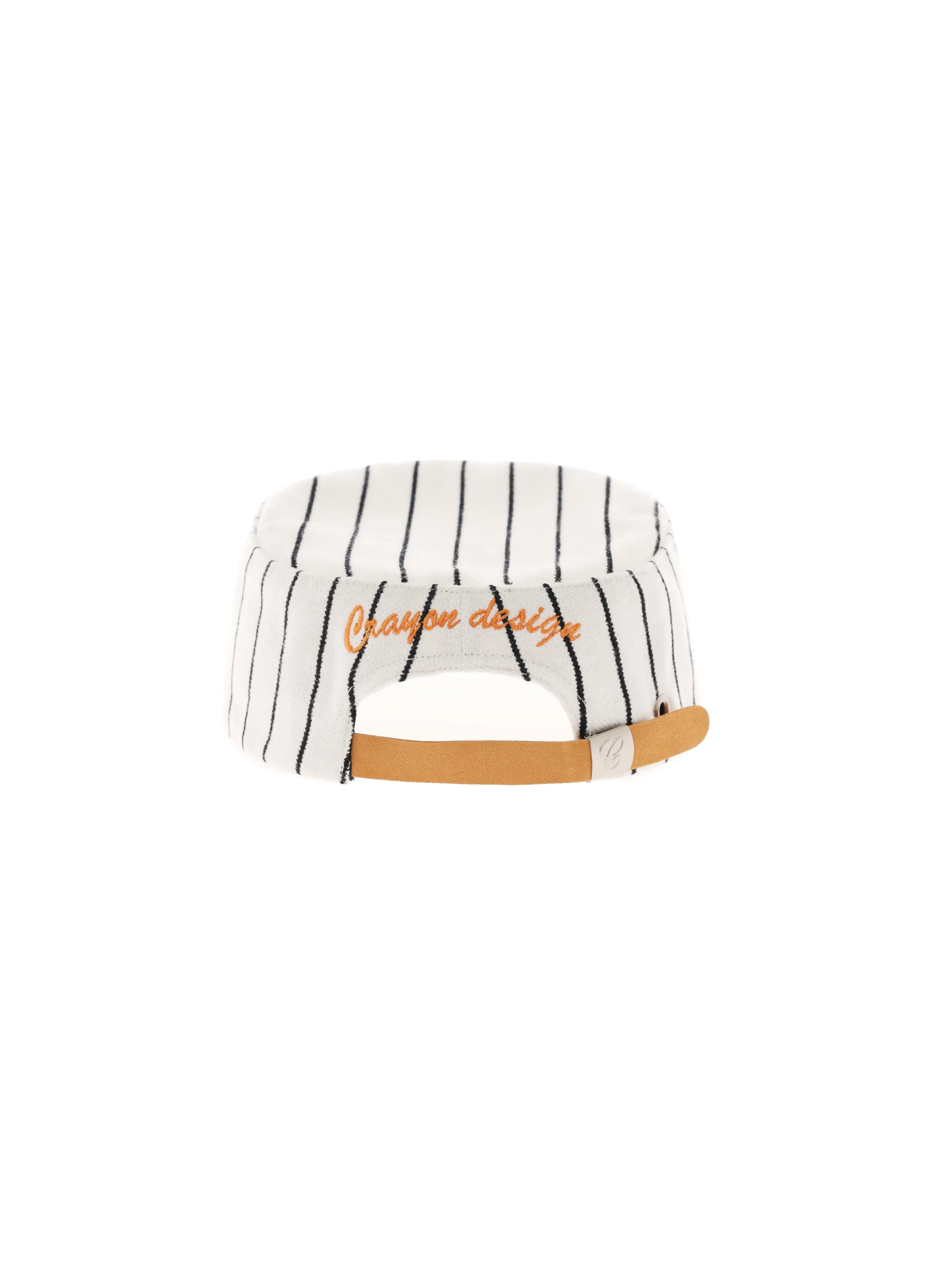 6CRAYON  Retro Flat Top Baseball Cap - Striped Wool Blend with Embroidered Letters - Image 11