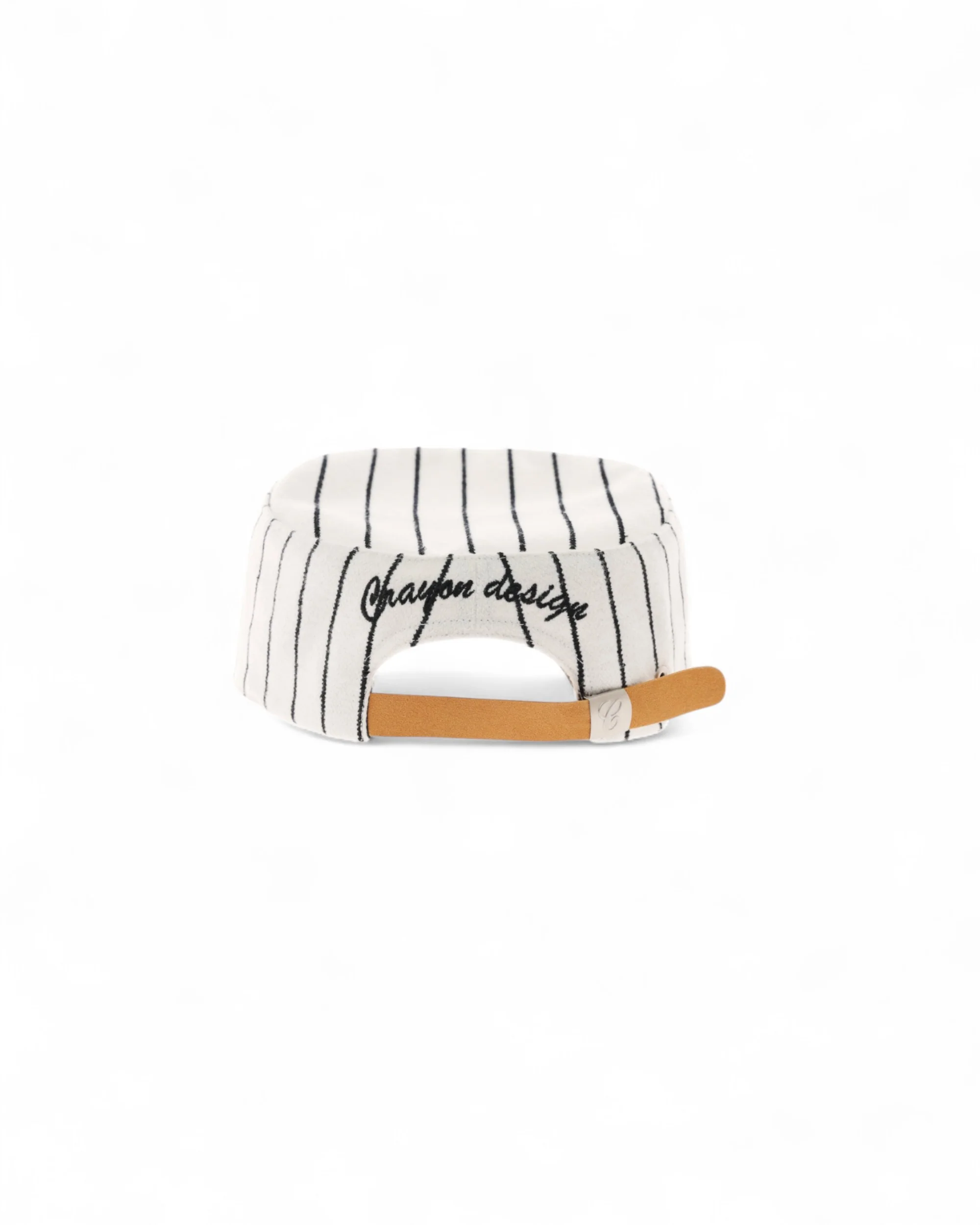 6CRAYON Retro Flat Top Baseball Cap - Striped Wool Blend with Embroidered Letters - Image 4