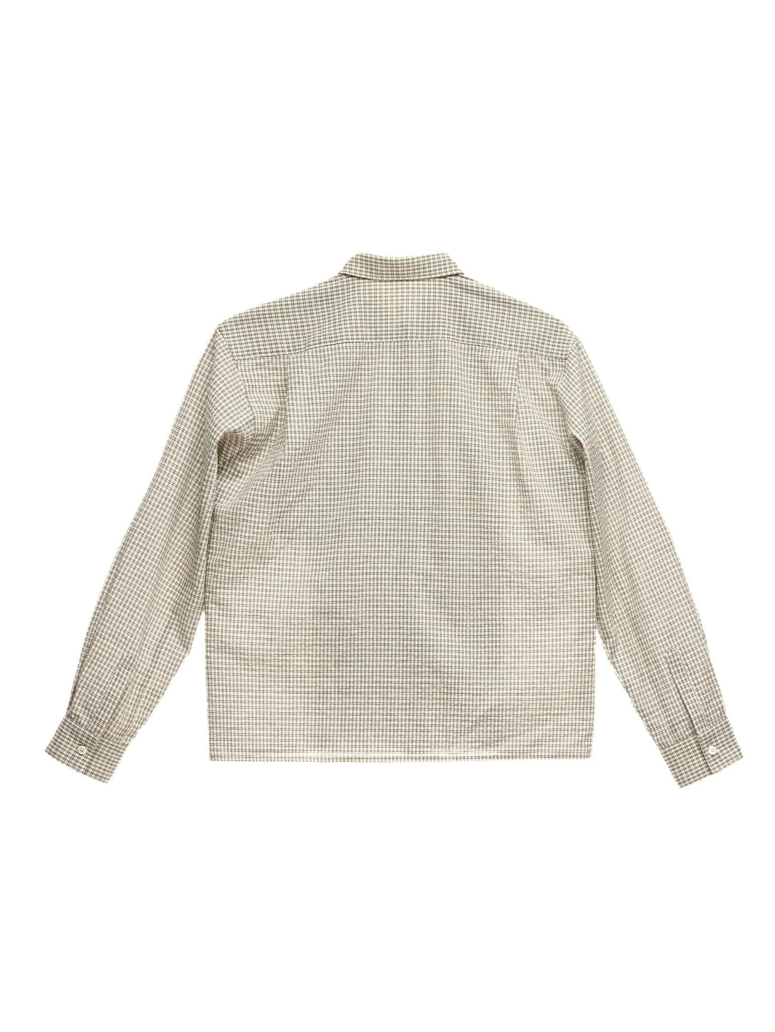 6CRAYON Retro Off-White Plaid Cotton Peplum Blouse - Image 7