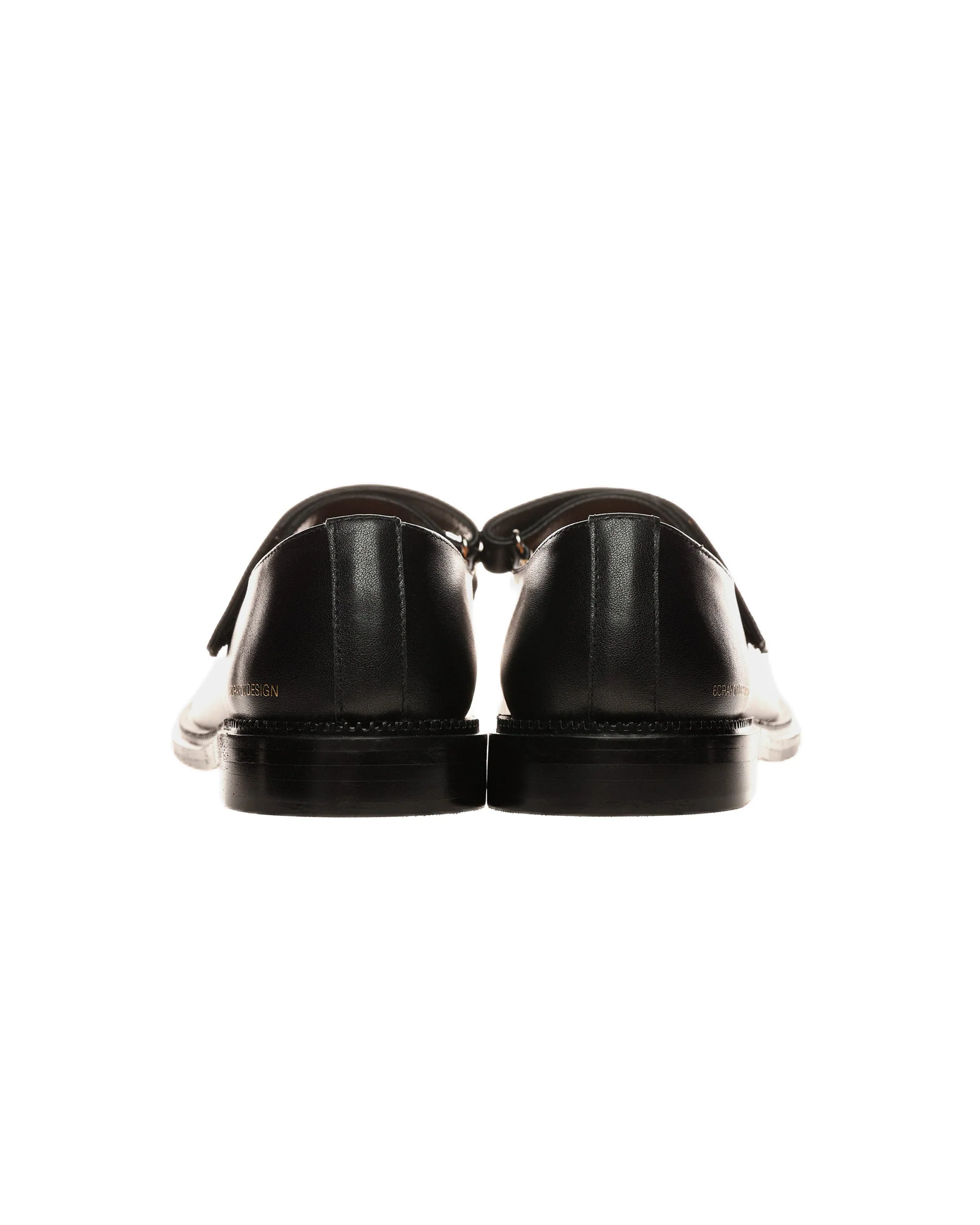 6CRAYON Unisex Black Full-Grain Leather Mary Janes - Image 4