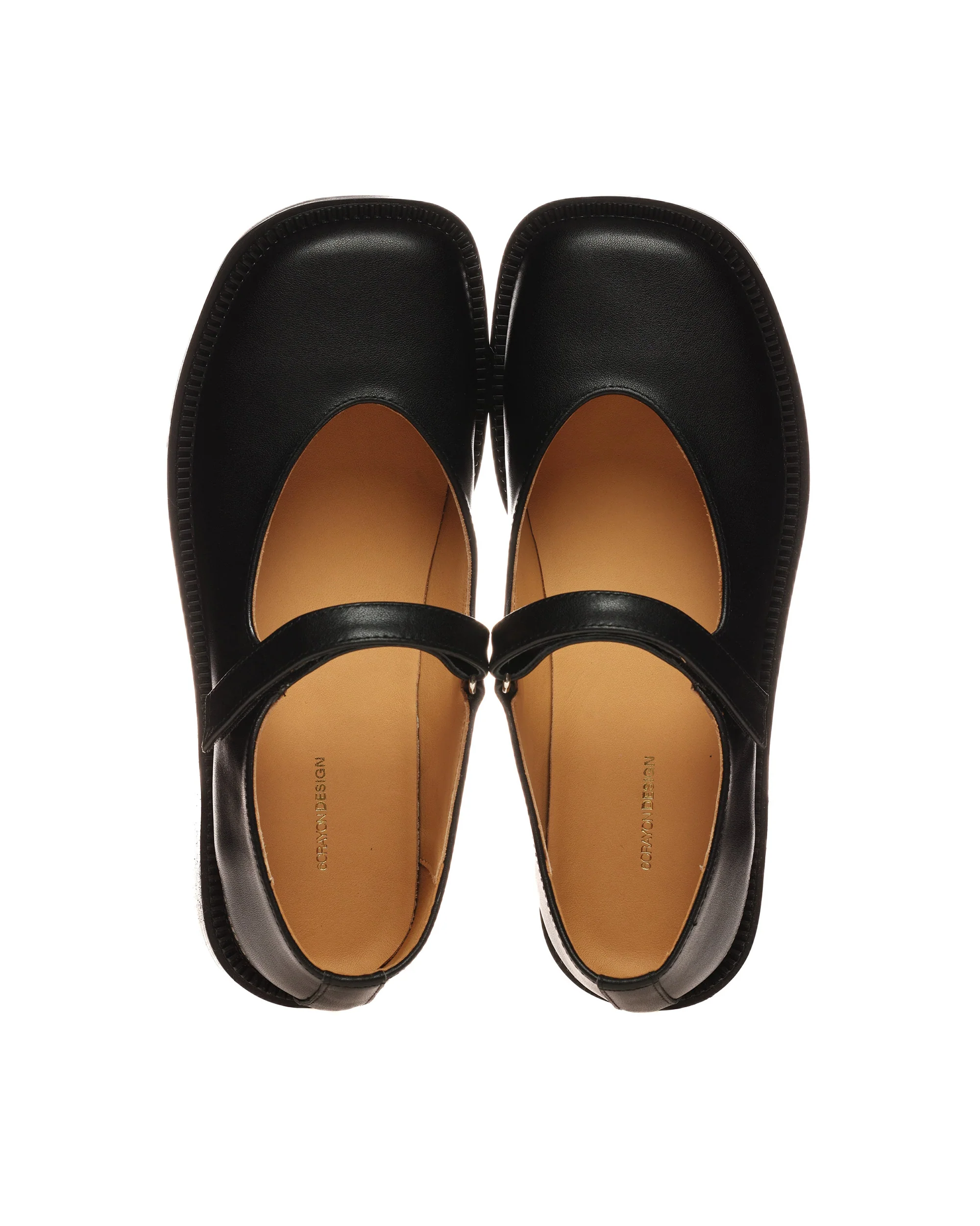 6CRAYON Unisex Black Full-Grain Leather Mary Janes - Image 5