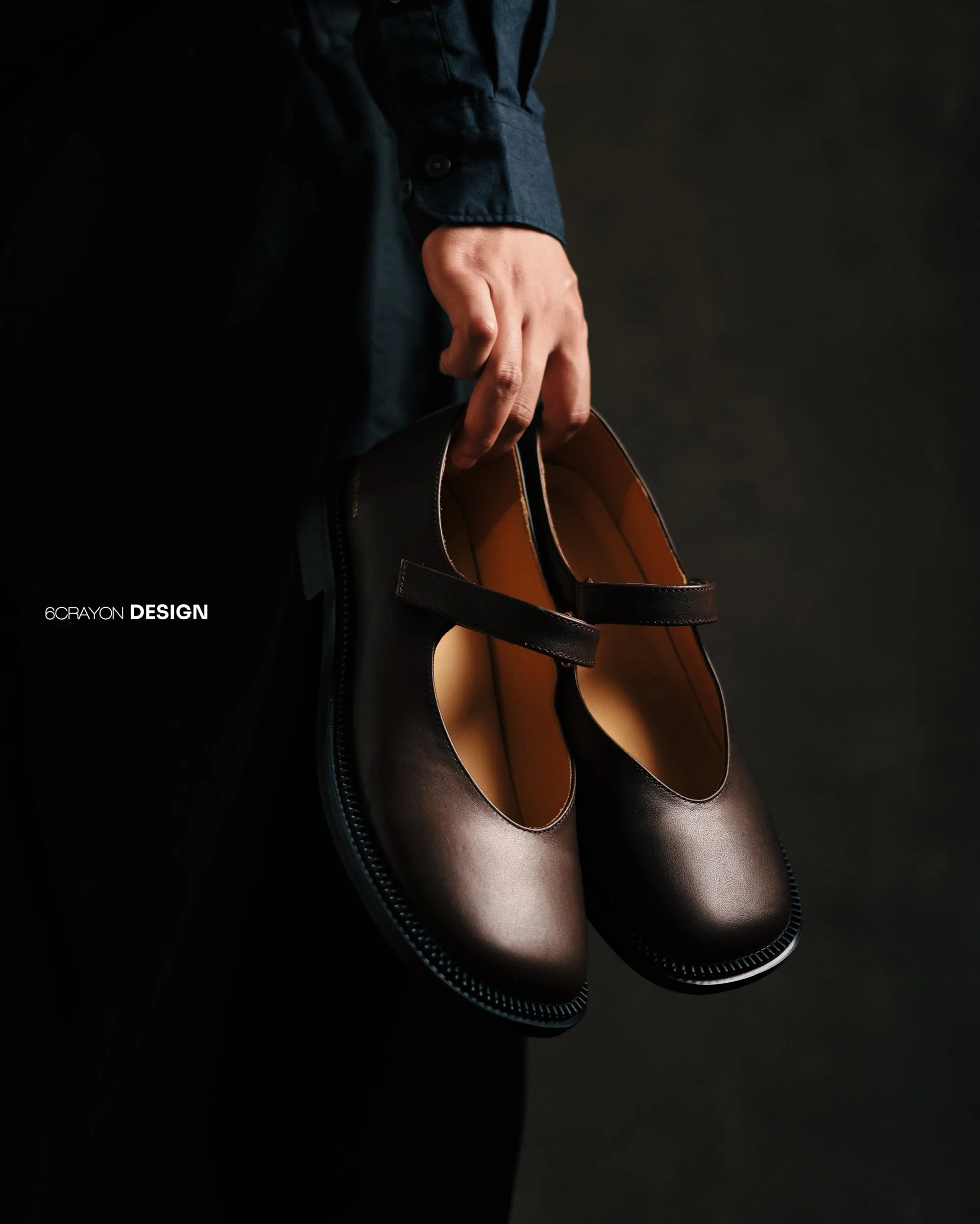 6CRAYON Unisex Brown Full-Grain Leather Mary Janes - Image 13