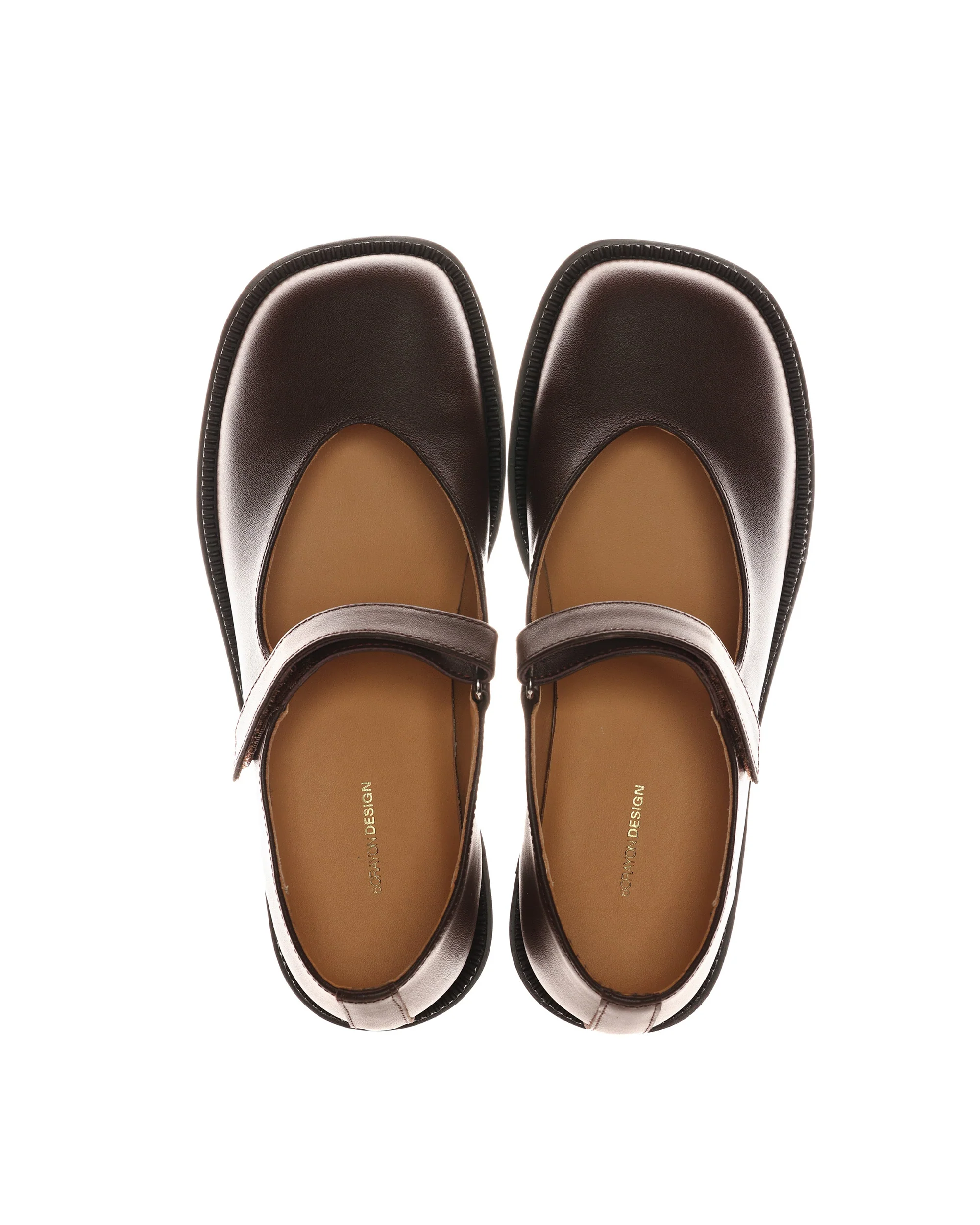 6CRAYON Unisex Brown Full-Grain Leather Mary Janes - Image 4
