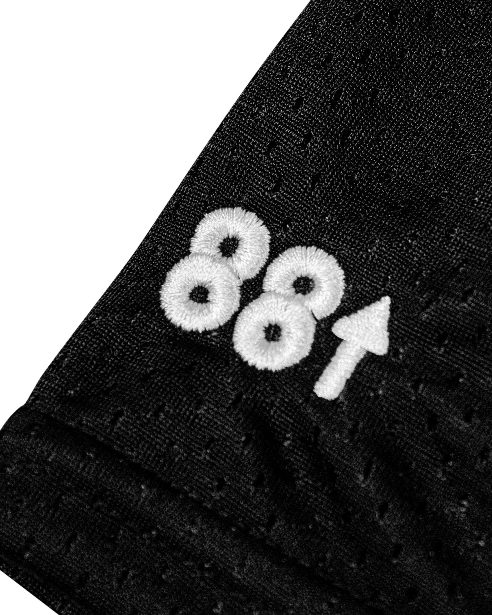 88CORE Embroidered Mesh Shorts - Black - Image 3